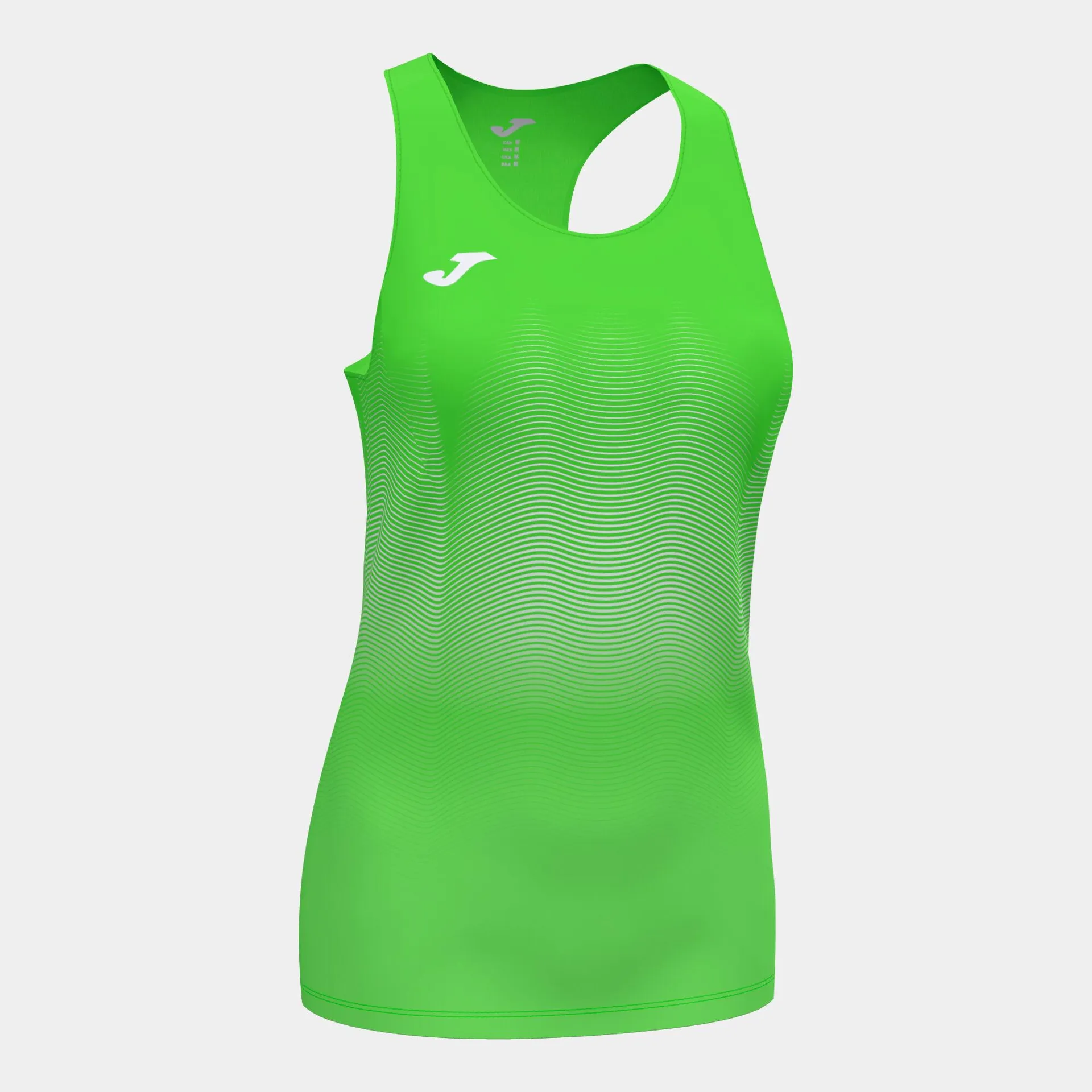 Camiseta tirantes mujer Elite VII verde flúor blanco