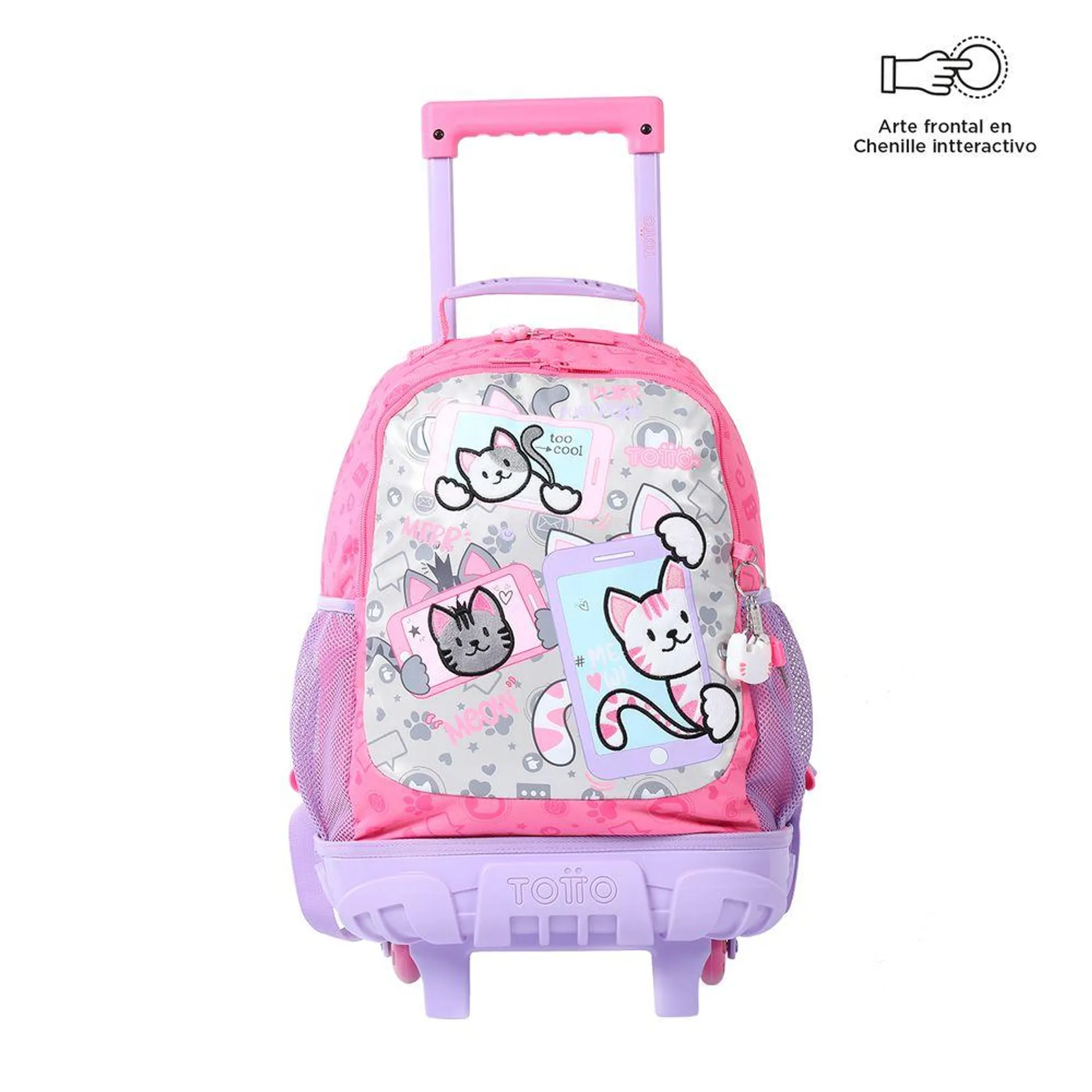 Mochila de Ruedas para Niña Selfie Cat M - Selfie Cat - Estampado