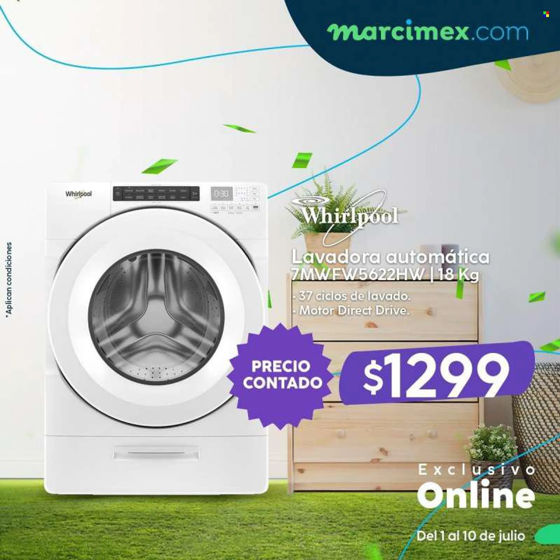 Folleto actual Marcimex - Ventas - Whirlpool, lavadora. Página 4.