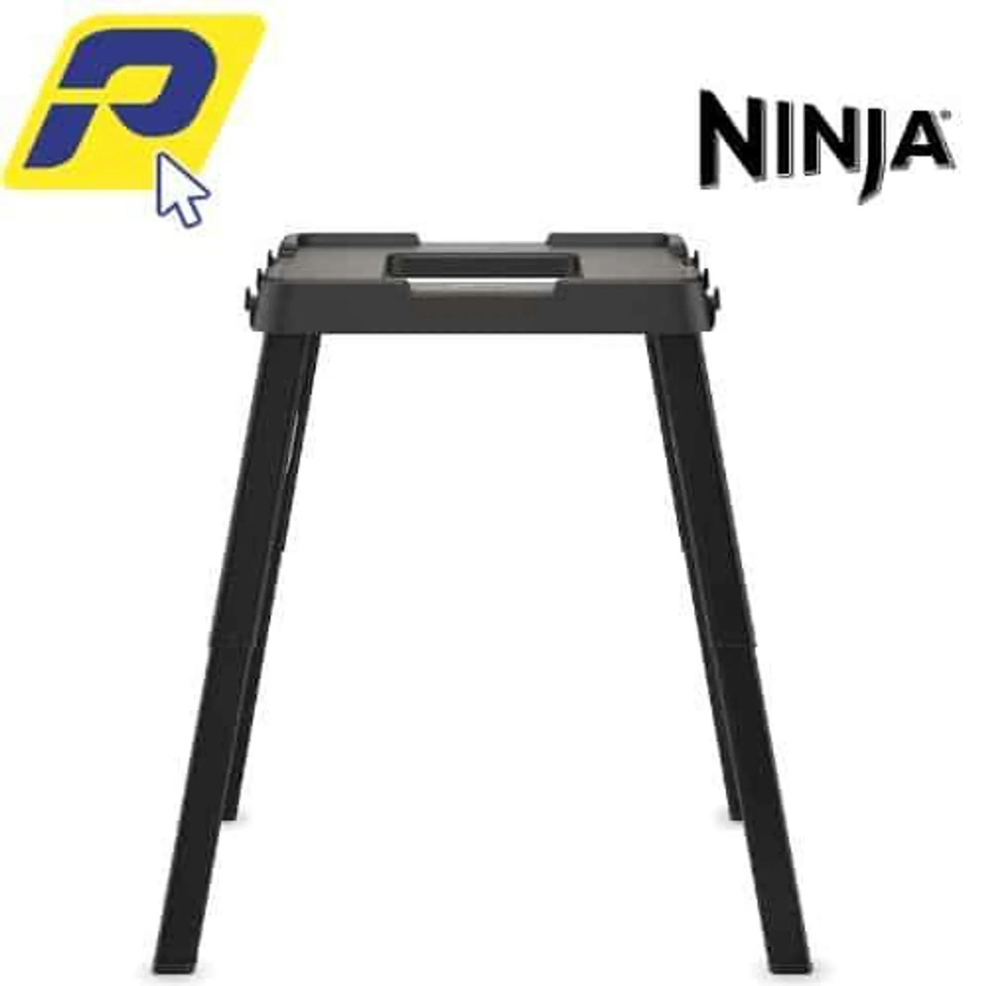 NINJA – XSKUNSTAND – SOPORTE PARA PARRILLA DE LEÑA DE PLASTICO, ALTURA AJUSTABLE, SOPORTE PARA UTENSIILIOS, RESISTENTE A LA INTERPERIE, NEGRO, 26 x 34 x 34 PULGADAS