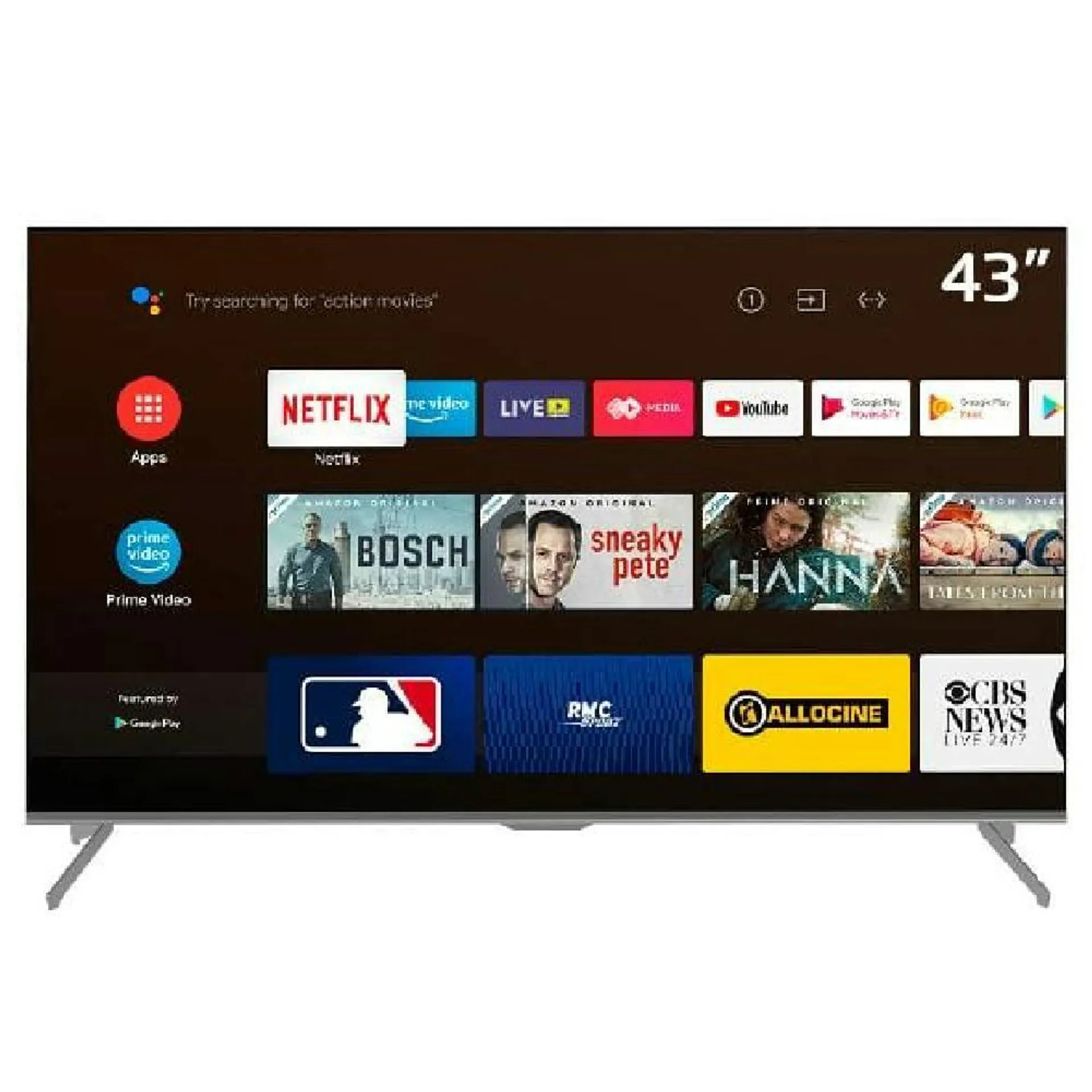 10021832 TELEVISOR INDURAMA 43TIKJUHD/43 PULG/LED/UHD/4K/HDMI/BLUETOOTH/GOOGLE TV/SOPORTE/COMAND VOZ