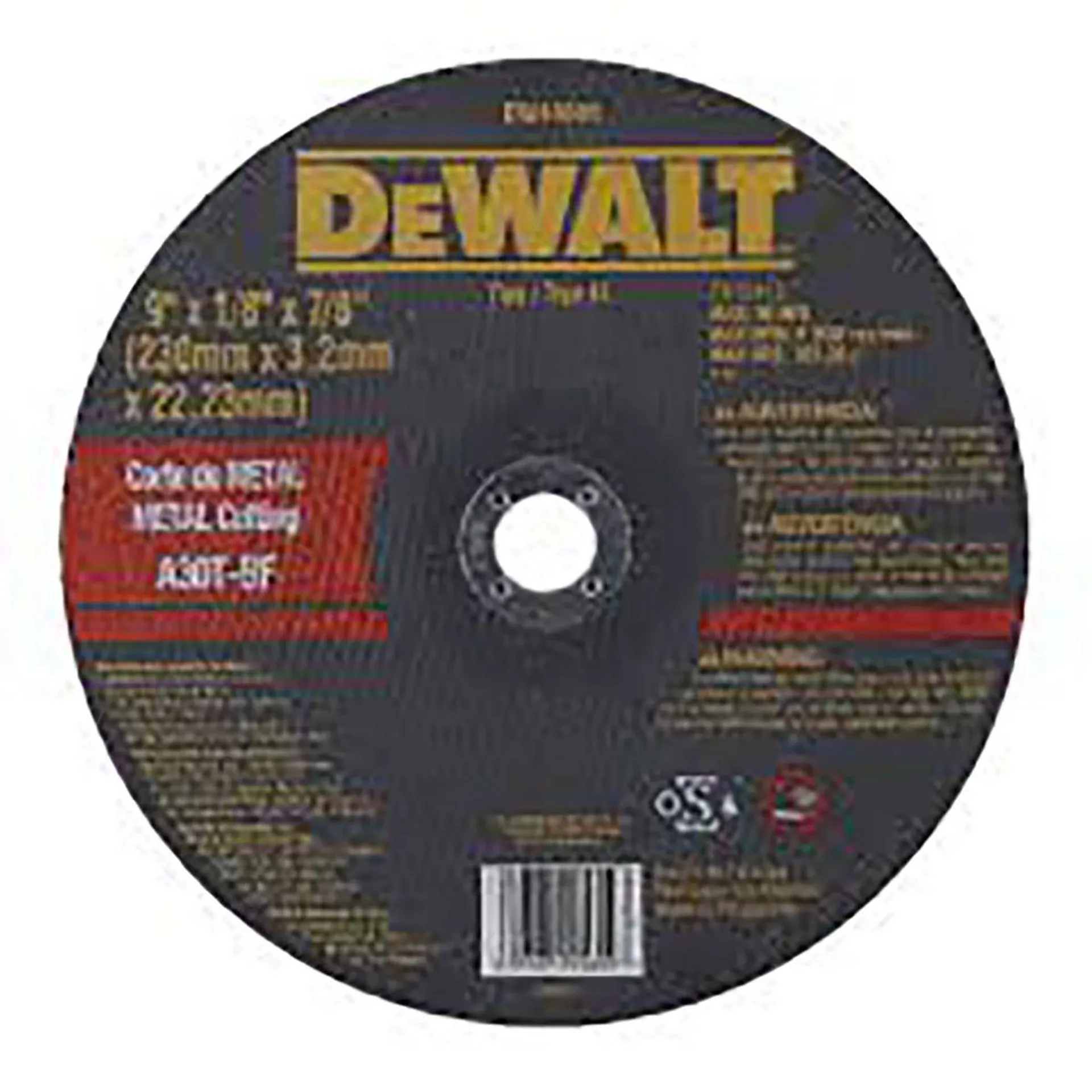 Disco Corte Metal 9X1/8X7/8 Dewalt