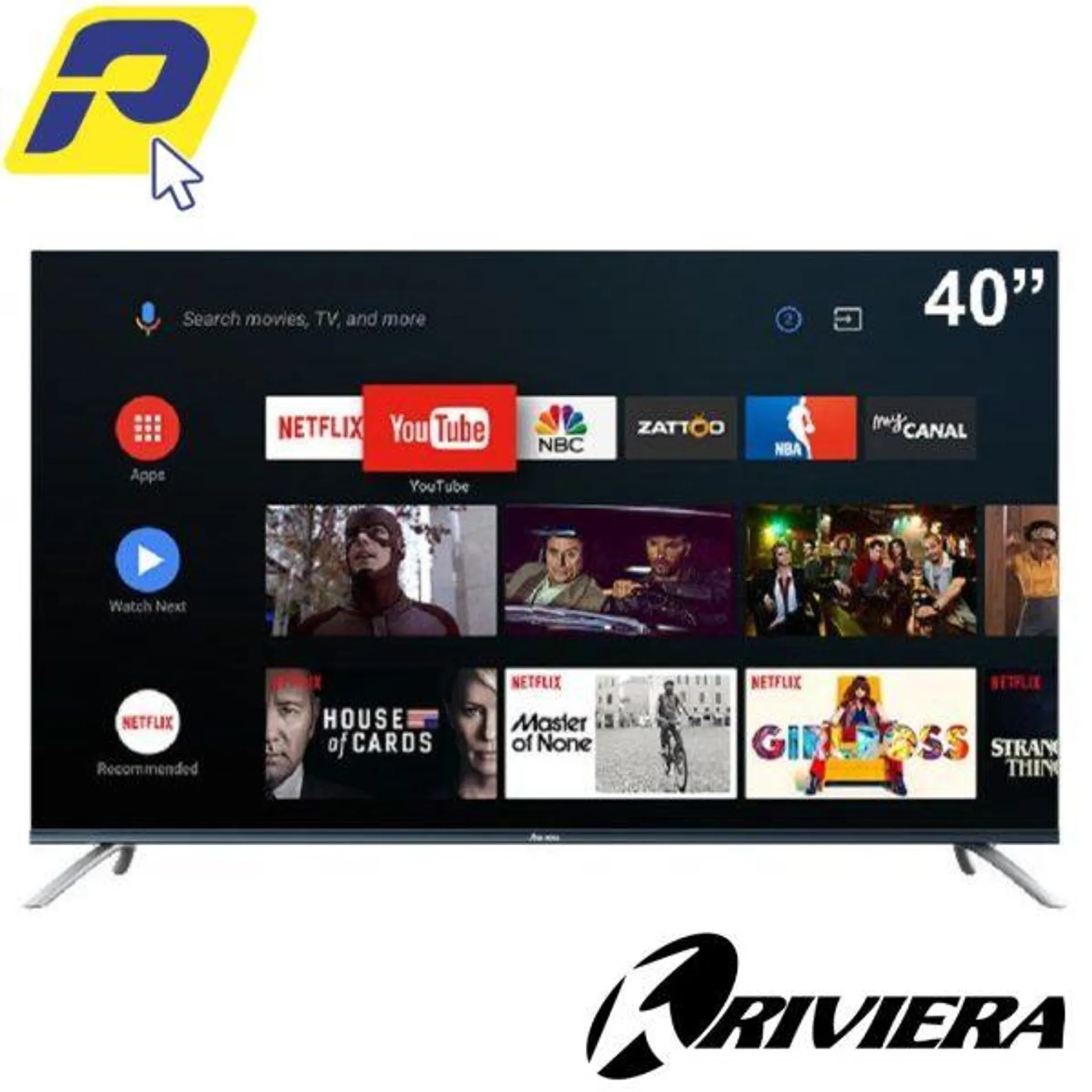 SMART TV RIVIERA 40 PULGADAS FHD (1920×1080) LED ANDROID MANDO DE VOZ BLUETOOTH / RLED-AND40TPXM