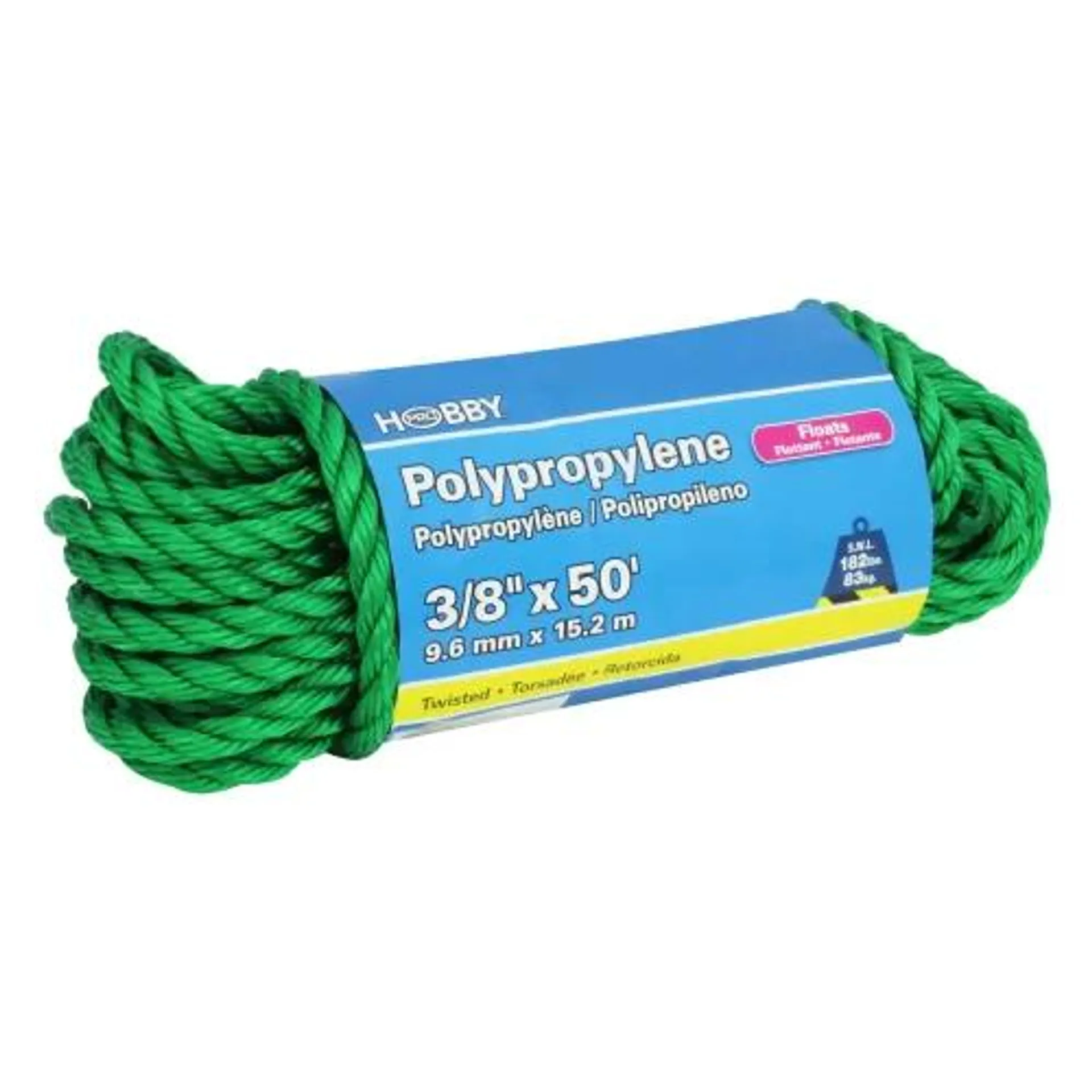 CUERDA PP TORCIDA 3/8 X15M VERDE ATADO