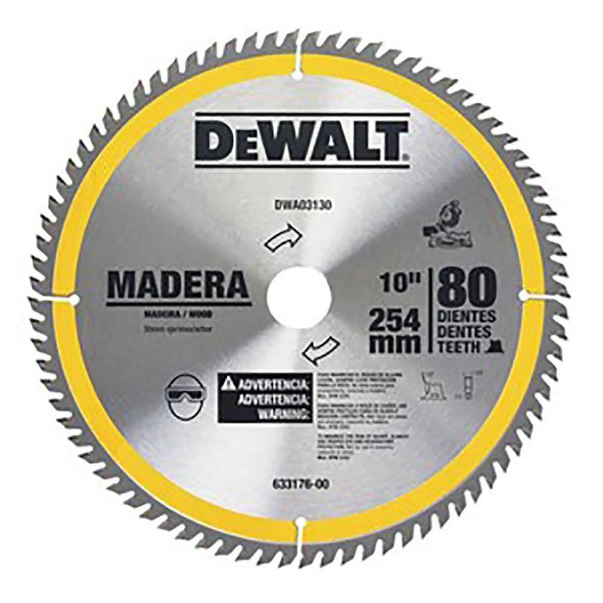 Disco Sierra Corte Madera 10" 80D Dewalt