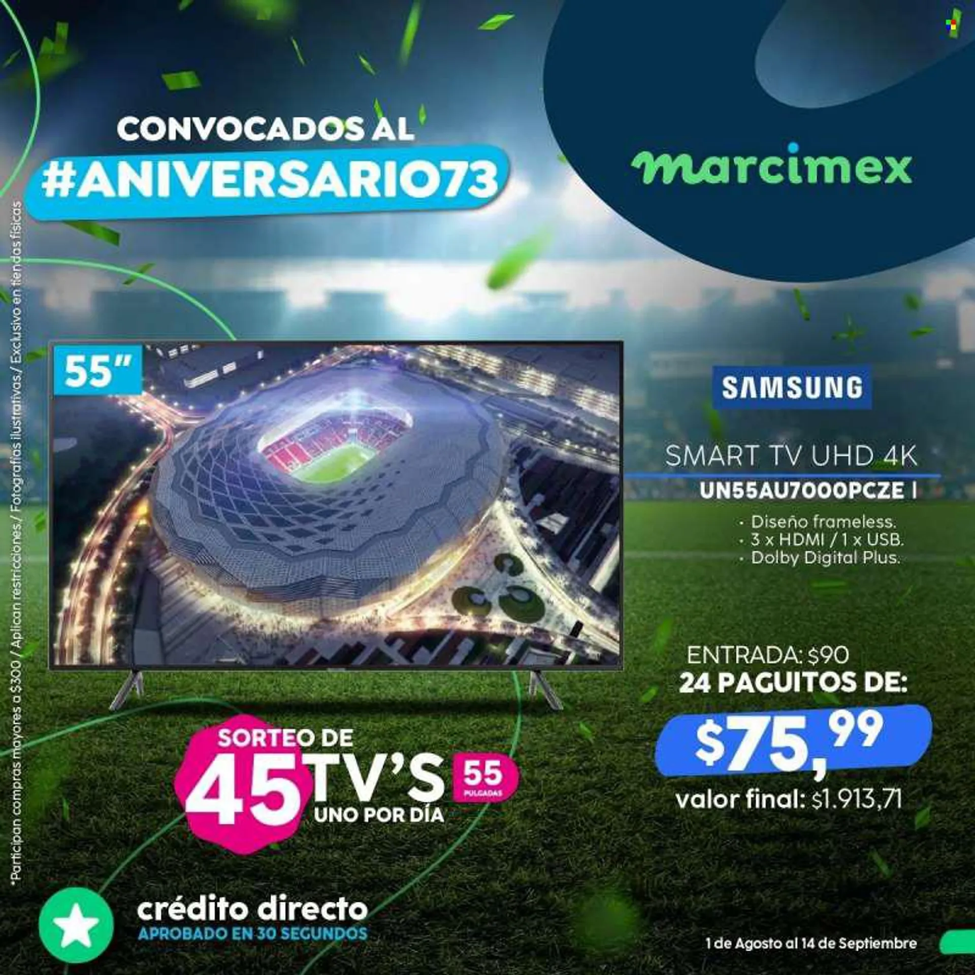 Folleto actual Marcimex - 1.8.2022 - 14.9.2022 - Ventas - Samsung, Smart TV, televisor. Página 20.