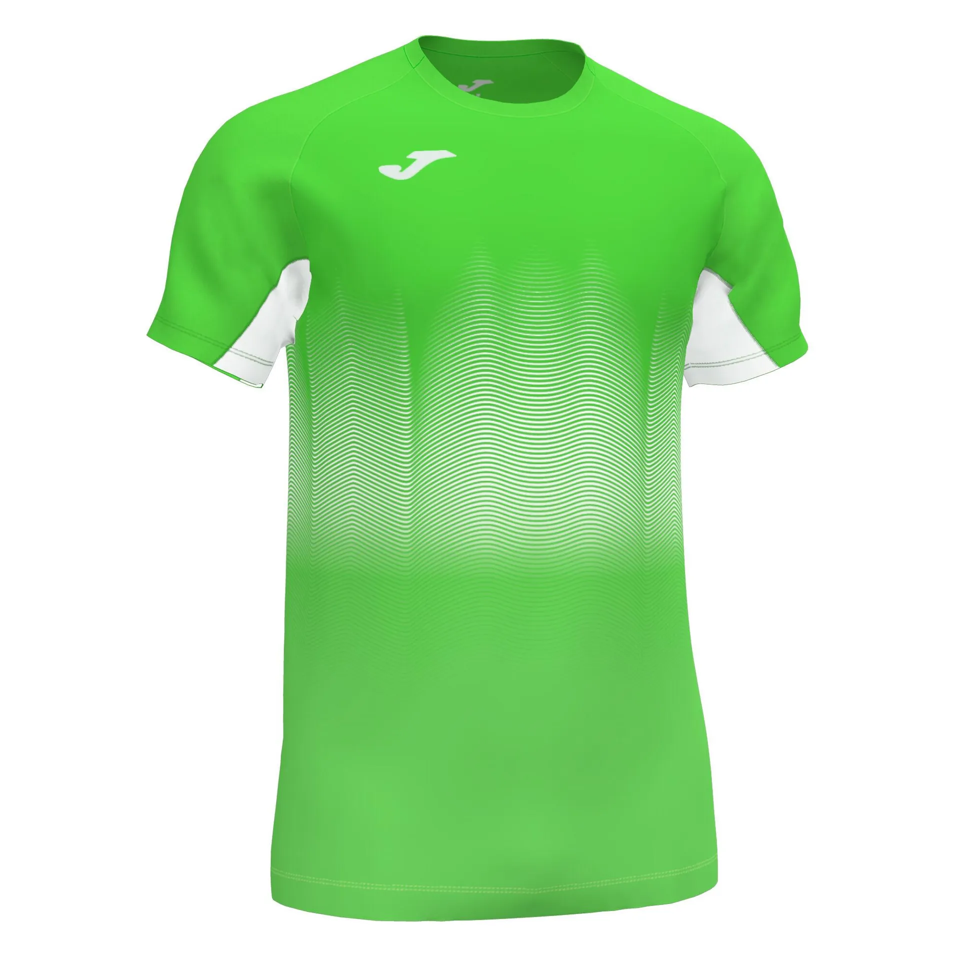 Camiseta manga corta hombre Elite VII verde flúor blanco