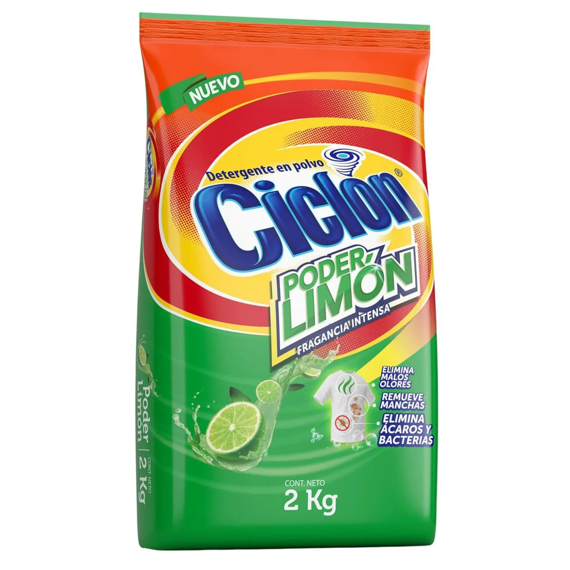 Detergente en Polvo Ciclón Poder Limón 2kg