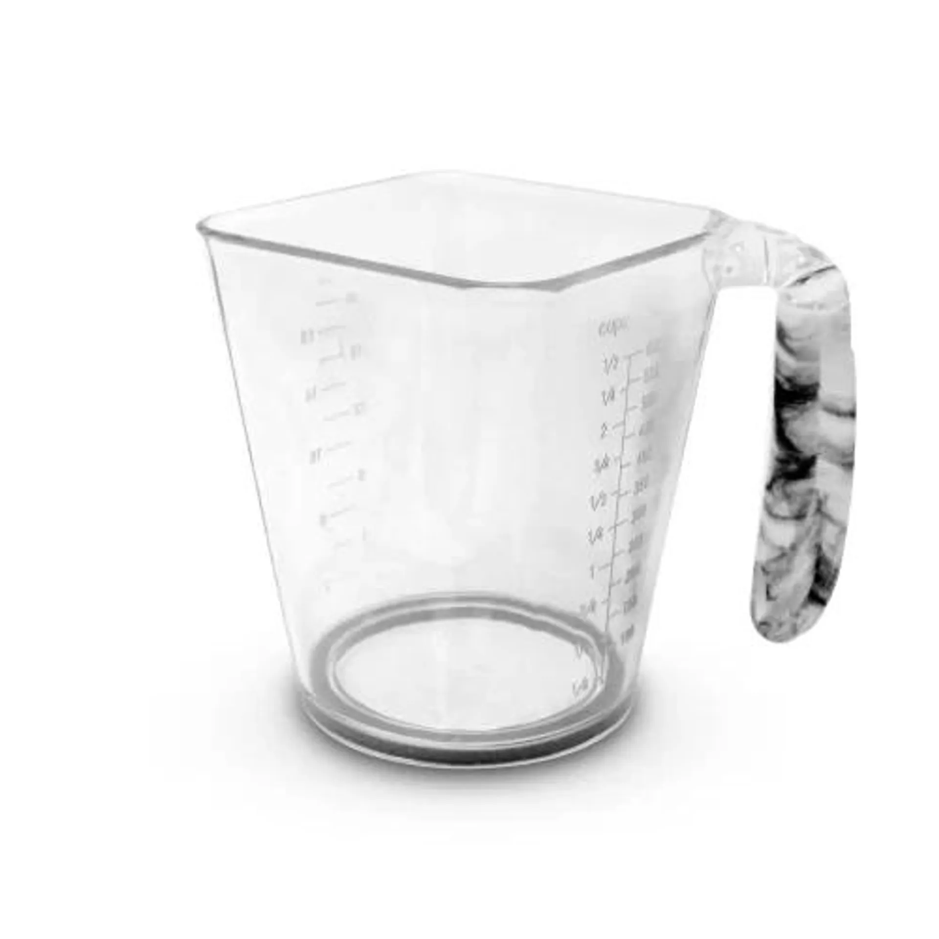 TAZA MEDIDORA D/600ML C/MANGO D/MARMOL