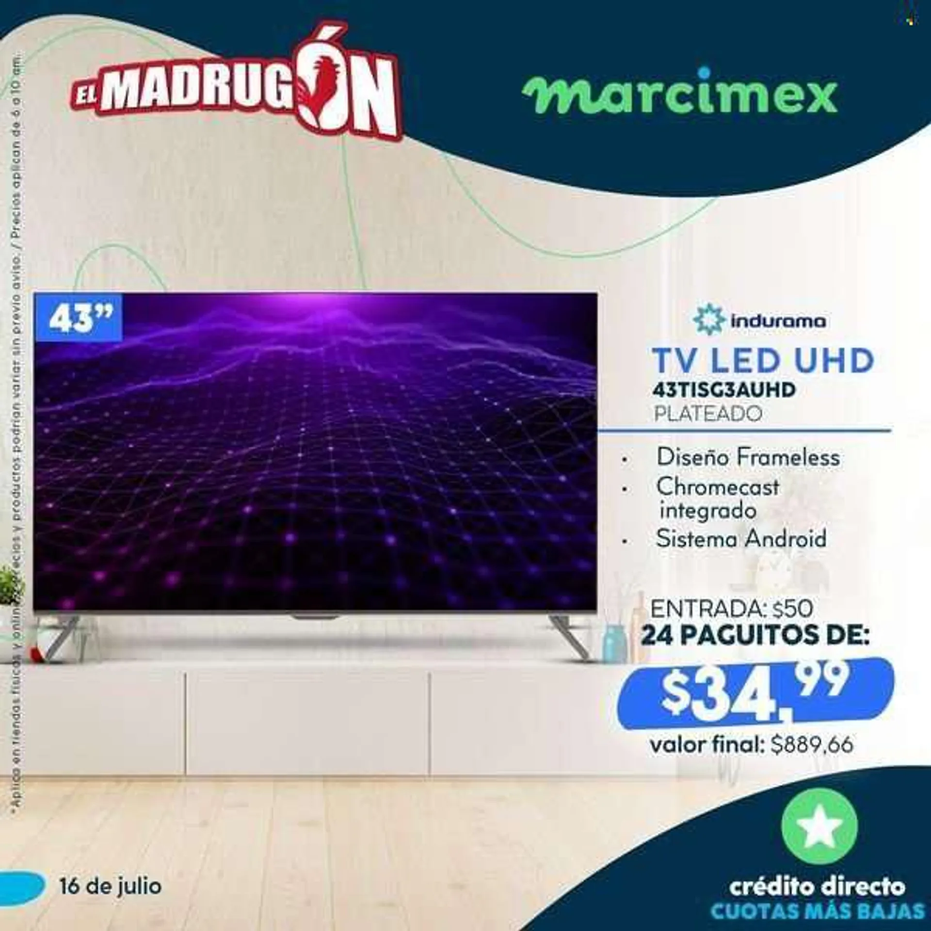 Folleto actual Marcimex - Ventas - televisor LED, televisor, Chromecast. Página 3.