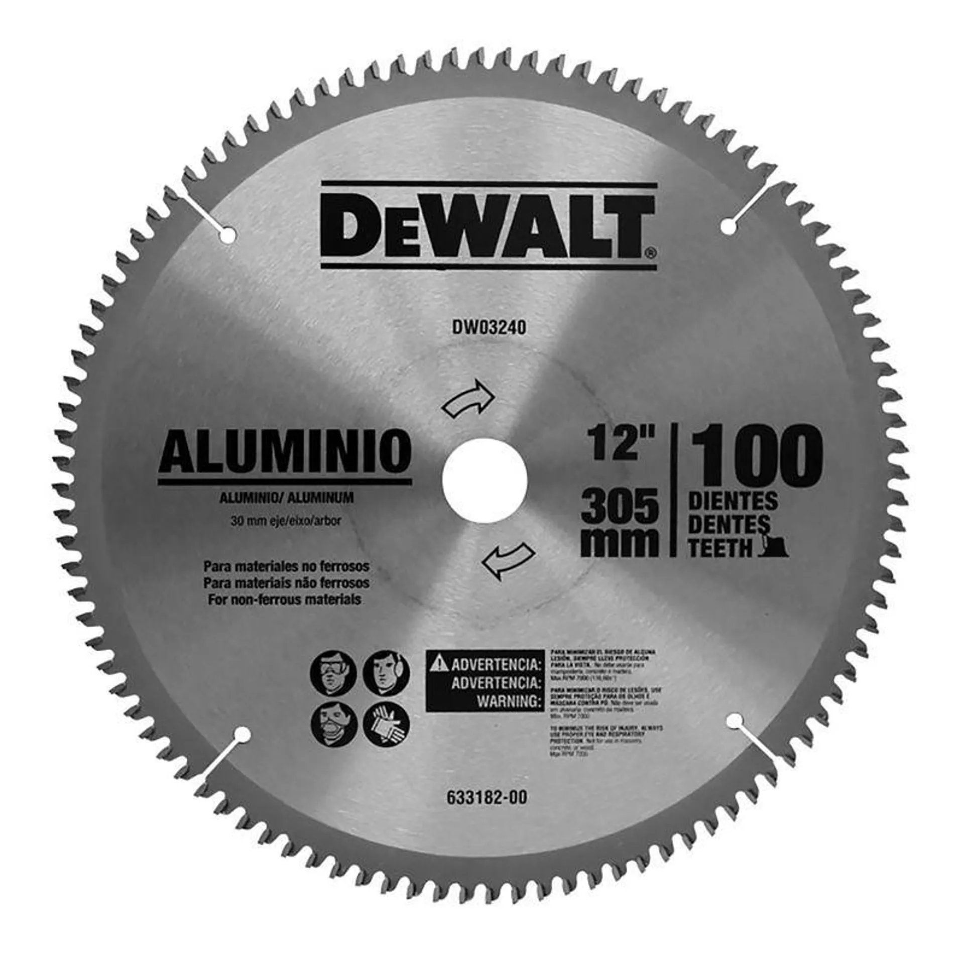 Disco Sierra P/Corte Aluminio 12" 100D Dewalt