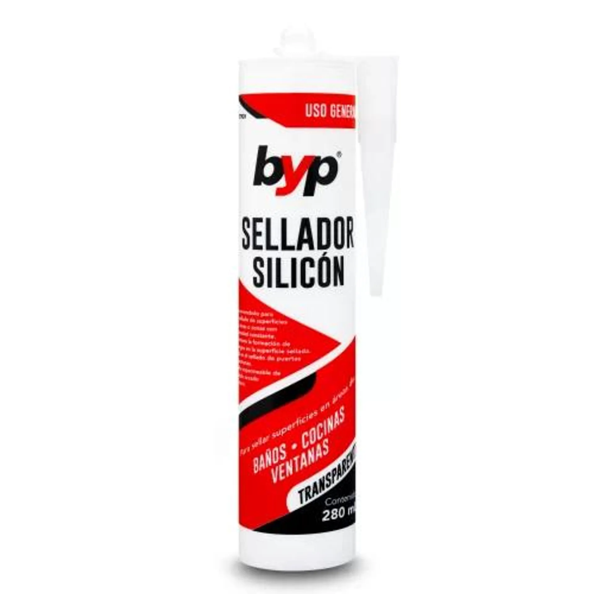 SILICON TRANSP P/COCINA/BANIO 280ML BYP