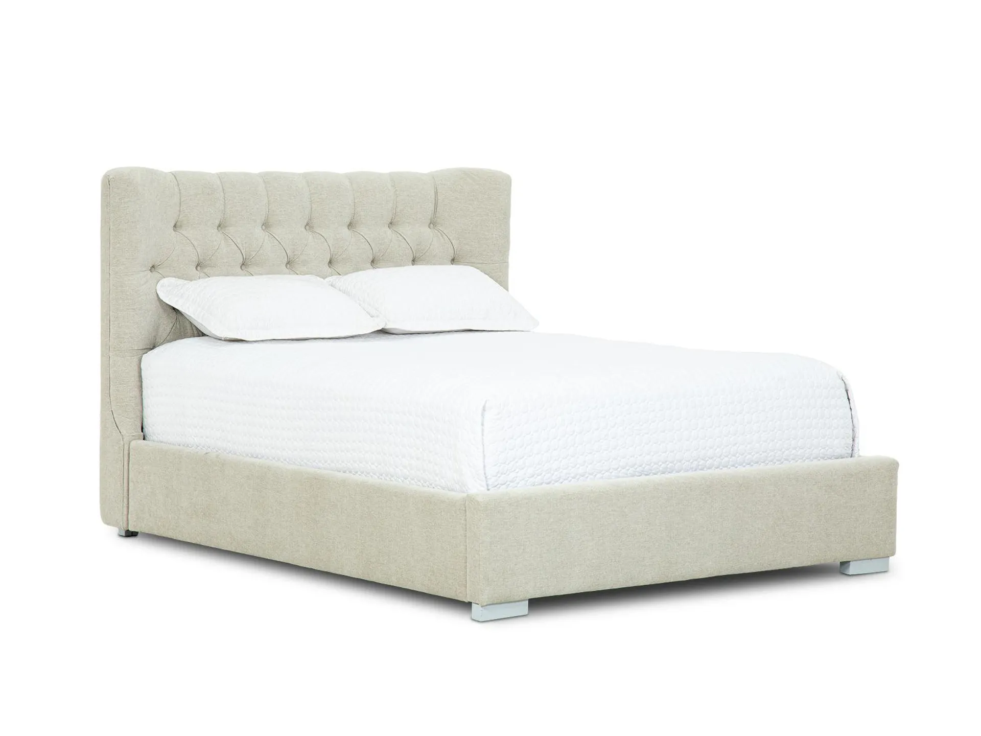 Cama Martini Basso Beige Capitoneada