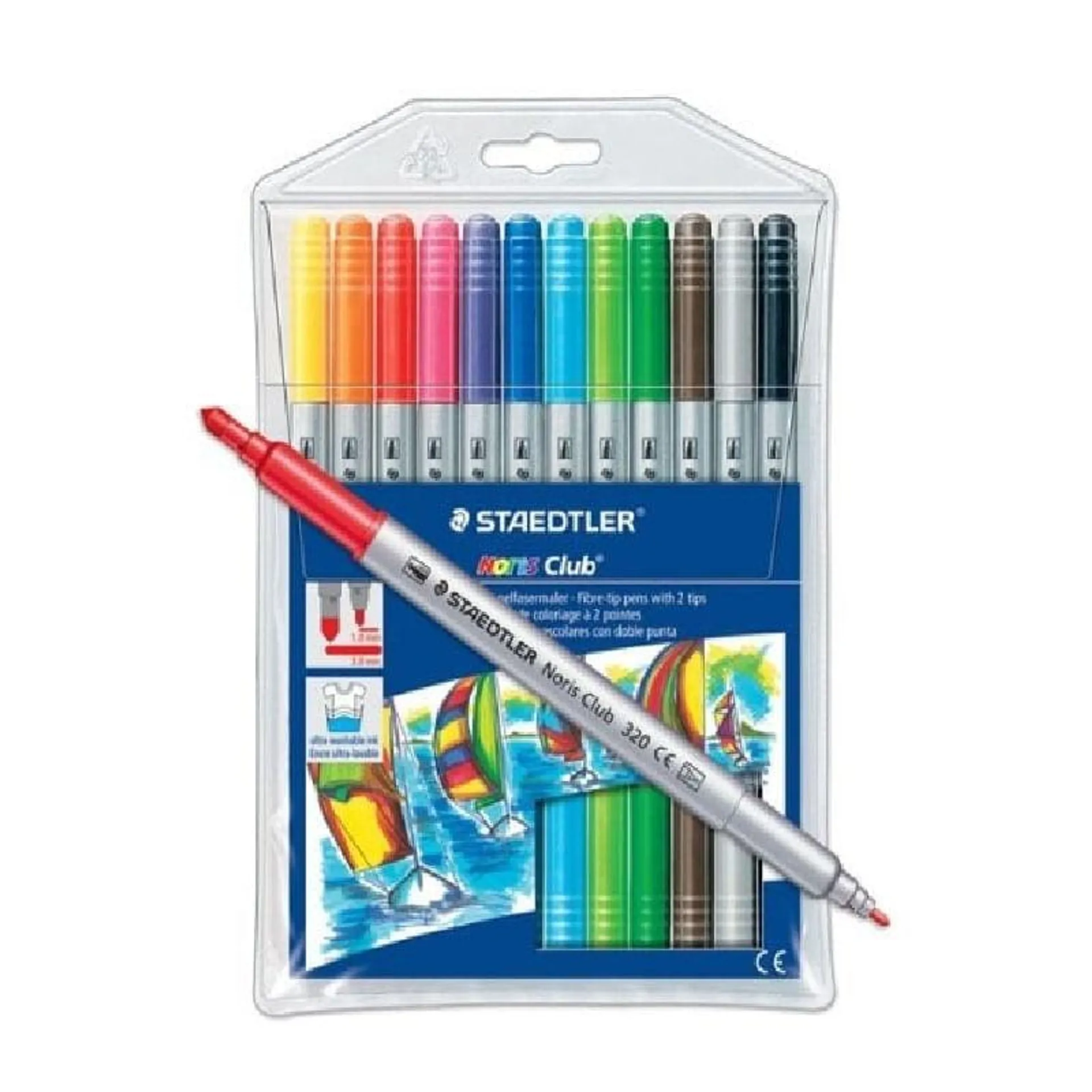 Marcador Escolar Pta Doble Caligrafica Colores Jgo 12un 3005 Tb12