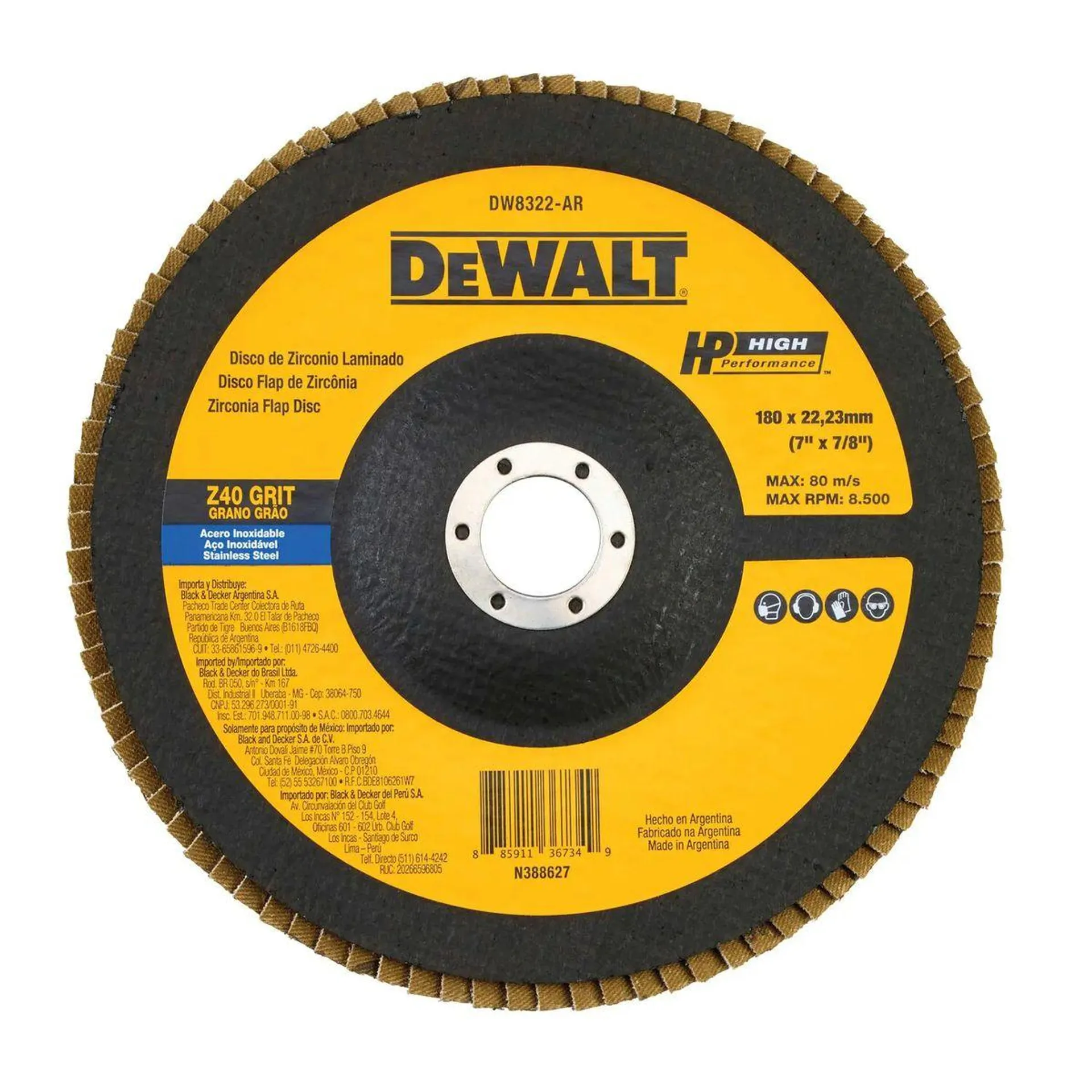 Disco Zirconio Laminado 7" G.40 Dewalt