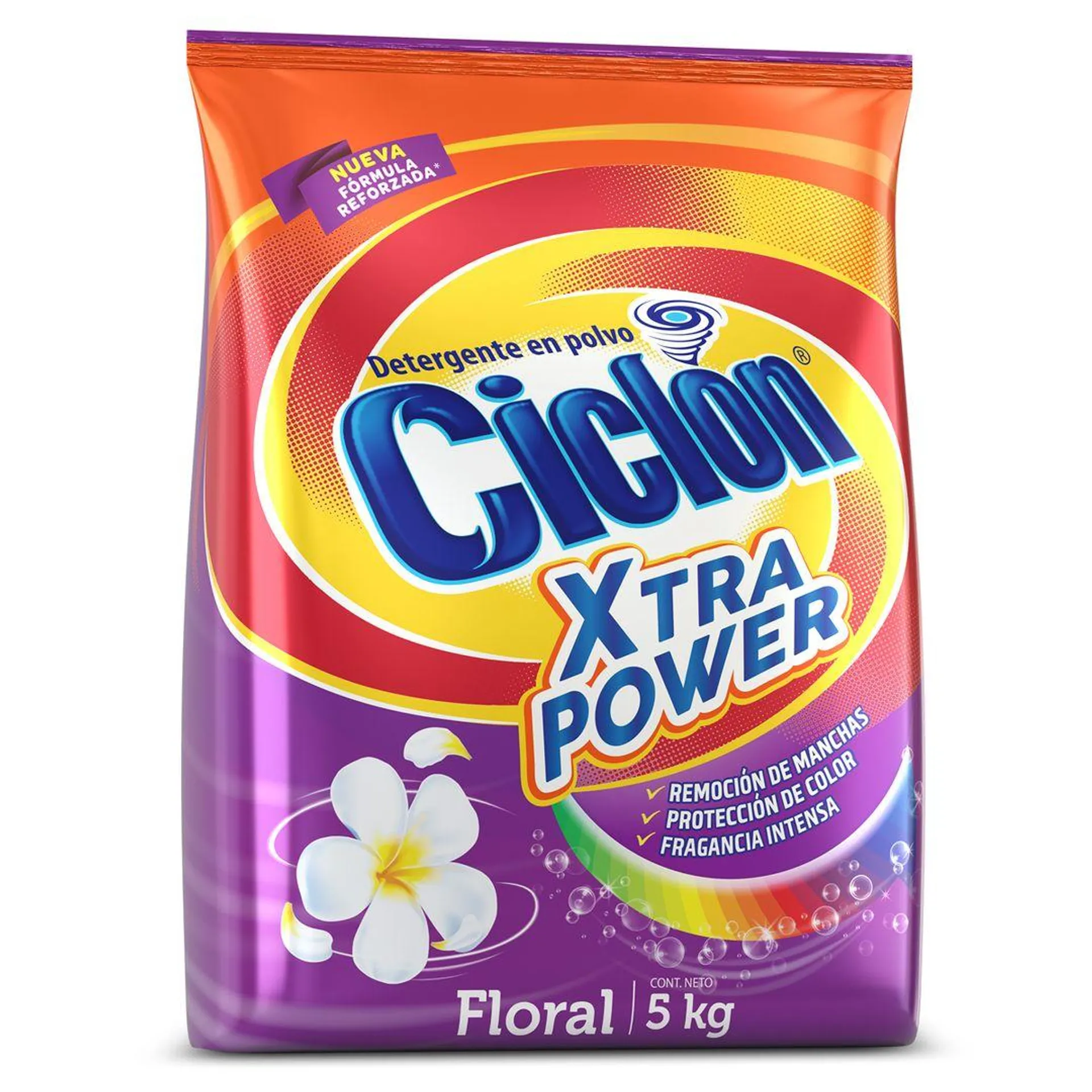 Detergente en Polvo Ciclón Ultra Floral 5kg