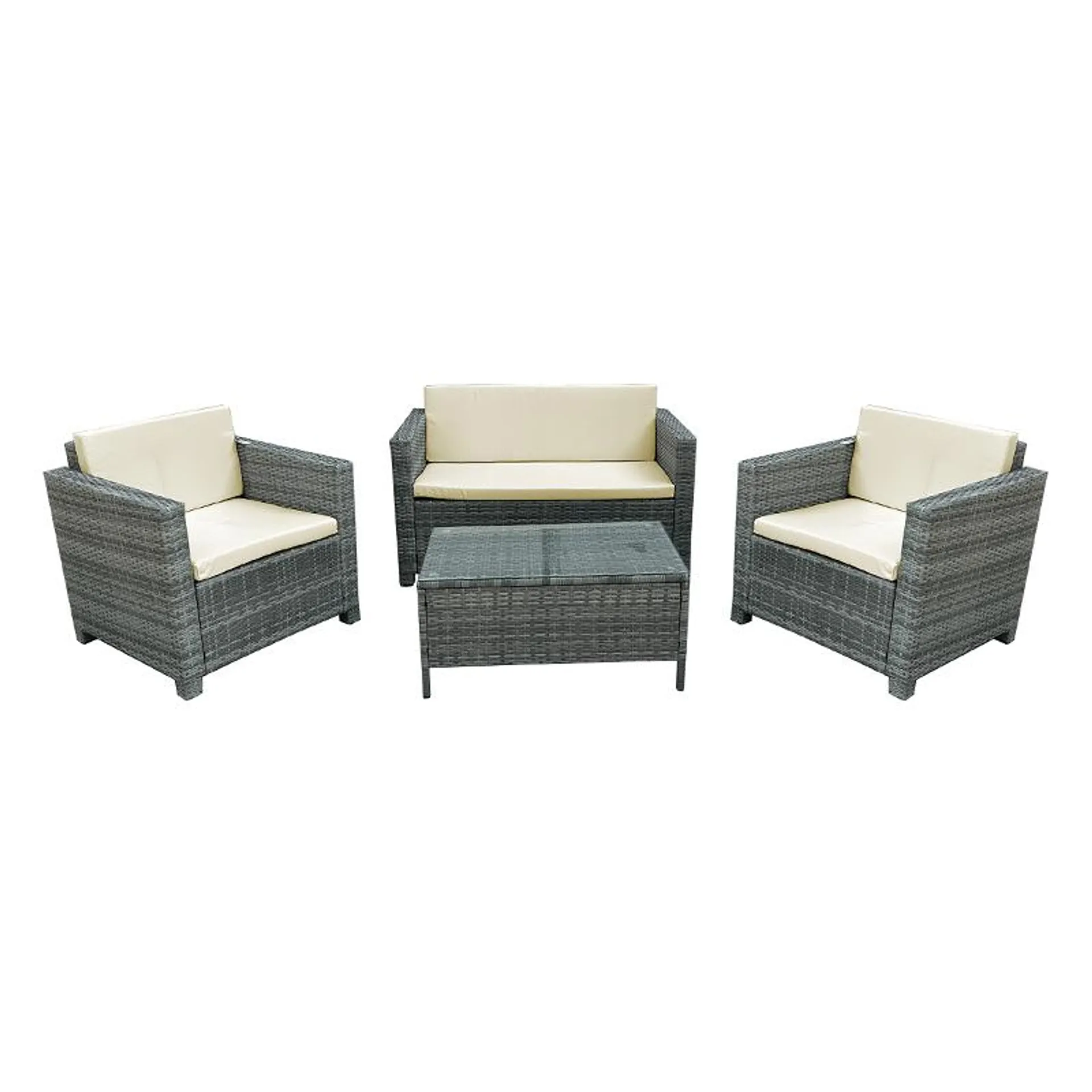 Mueble de Patio Tuscany Gris 4 Piezas