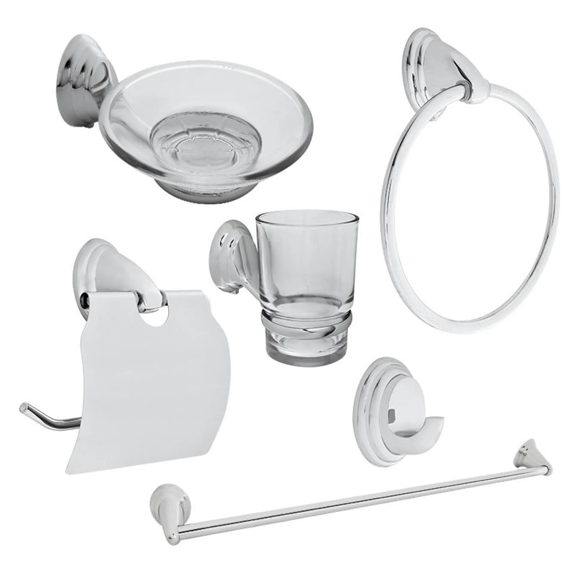 Set para Baño Onix de 6 Piezas Cromo Spring