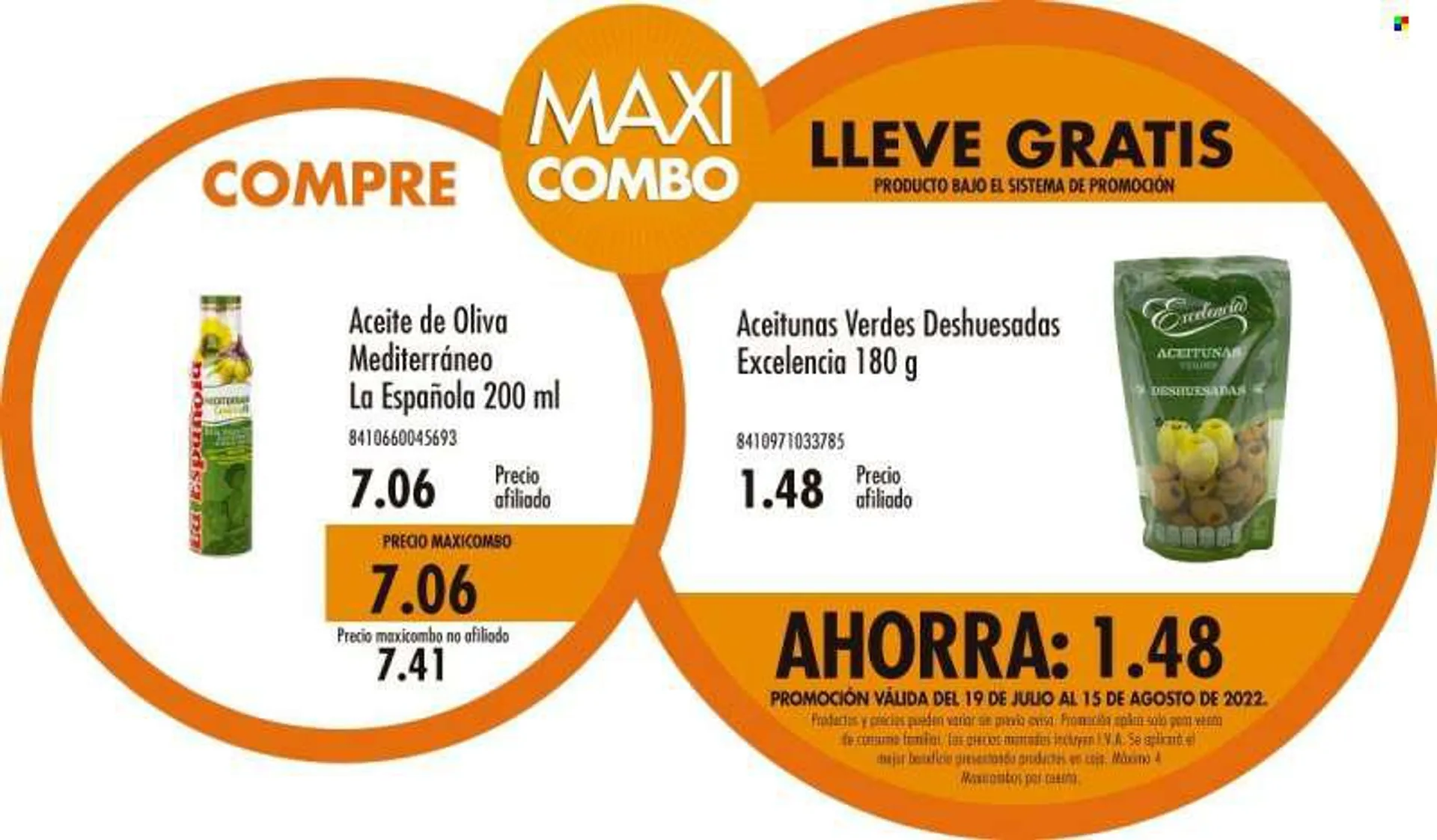 Folleto actual Supermaxi - 19.7.2022 - 15.8.2022 - Ventas - aceituna, aceitunas verdes, aceite de oliva. Página 2.