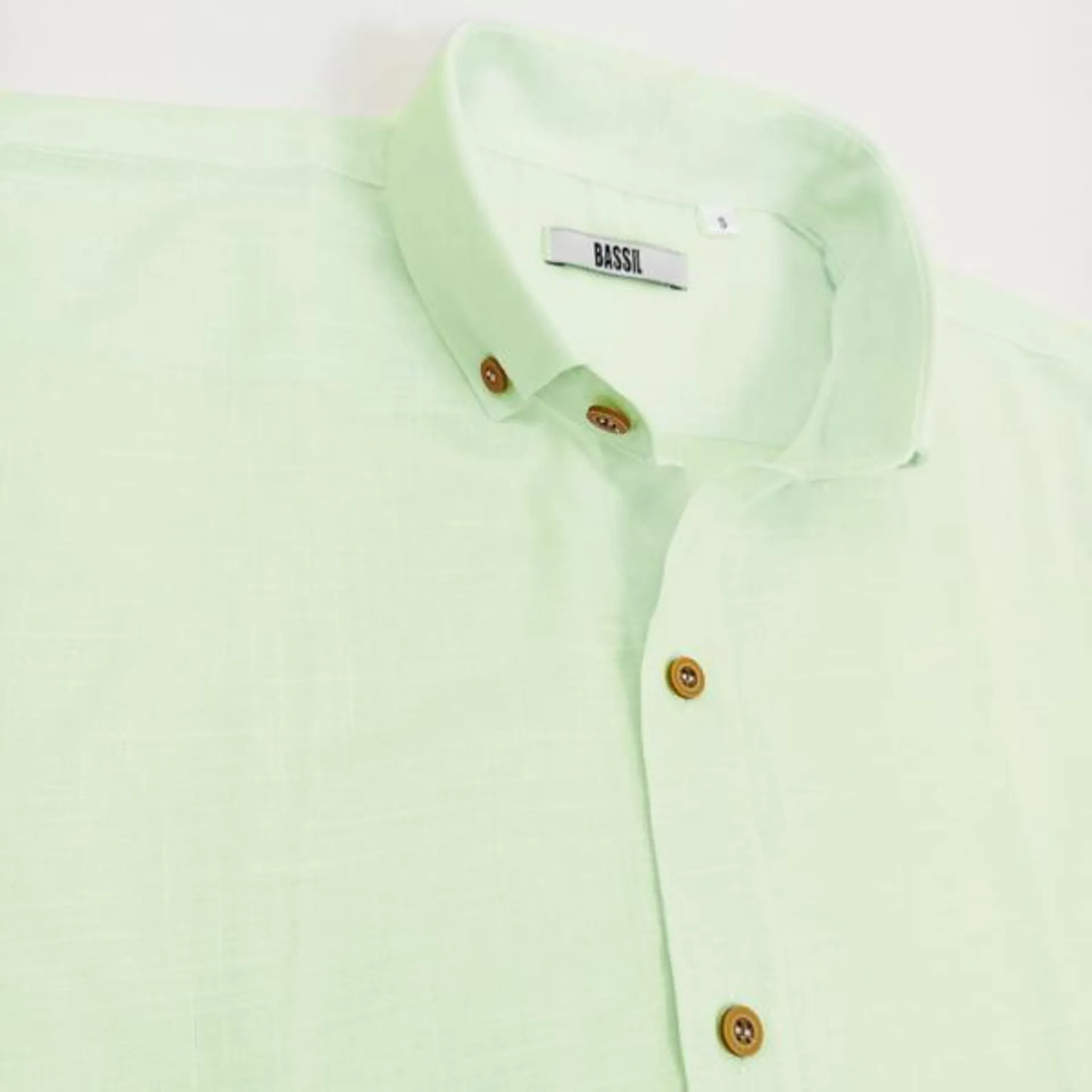 CAMISA DE LINO VERDE PASTEL