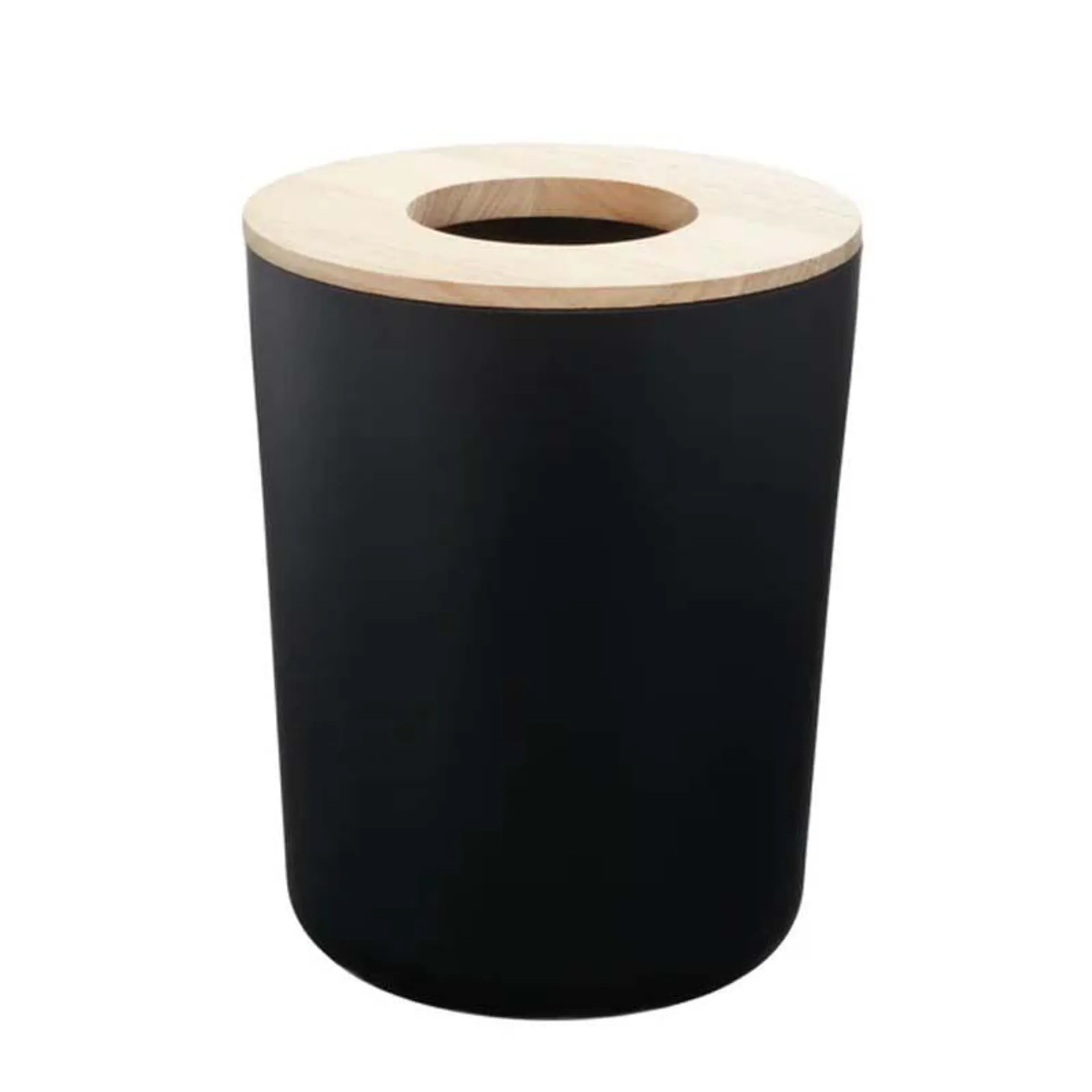 Tacho Eco Vanity Negro Mate Tapa Madera