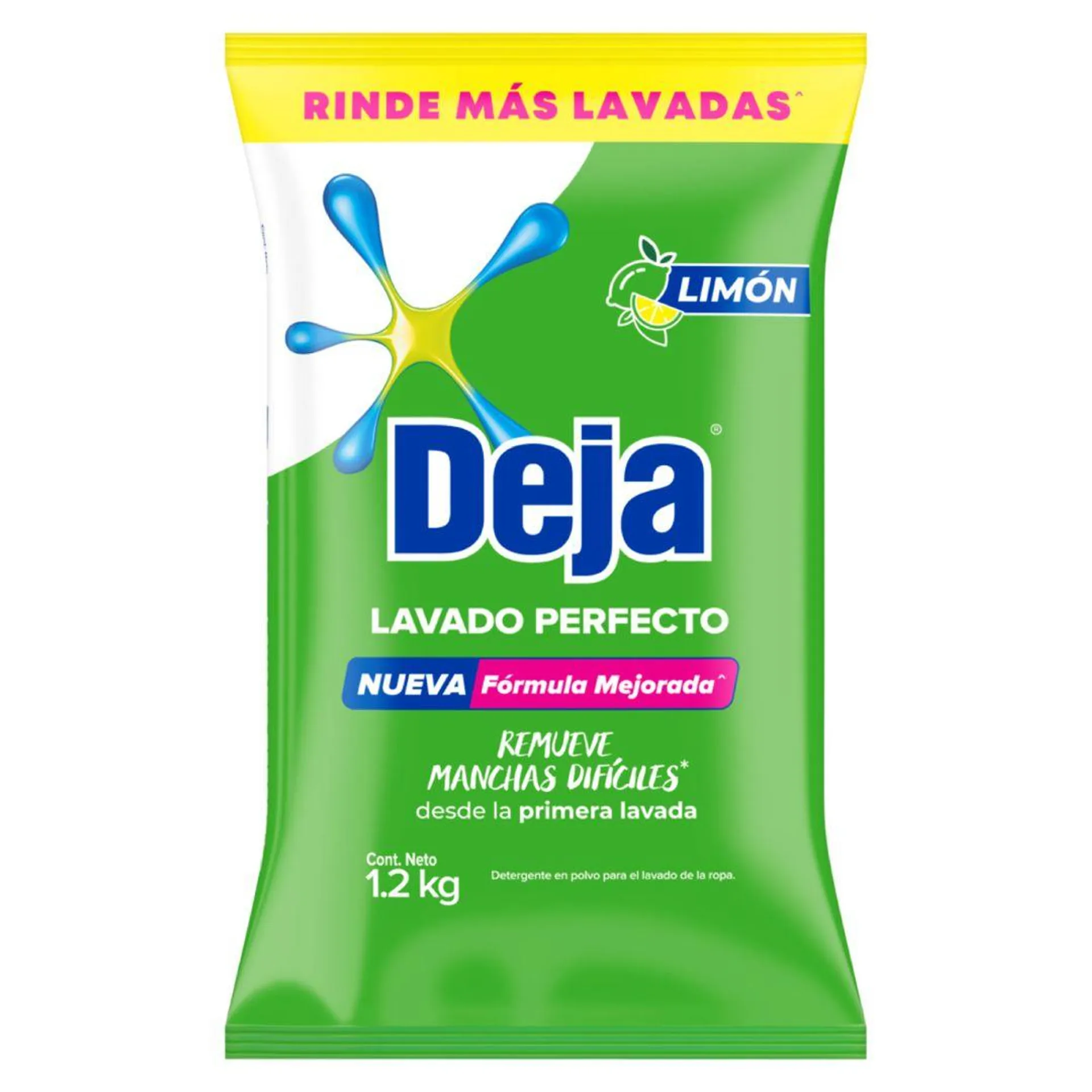 Detergente en Polvo Deja Lavado Perfecto Limón más Bicarbonato 1.2kg