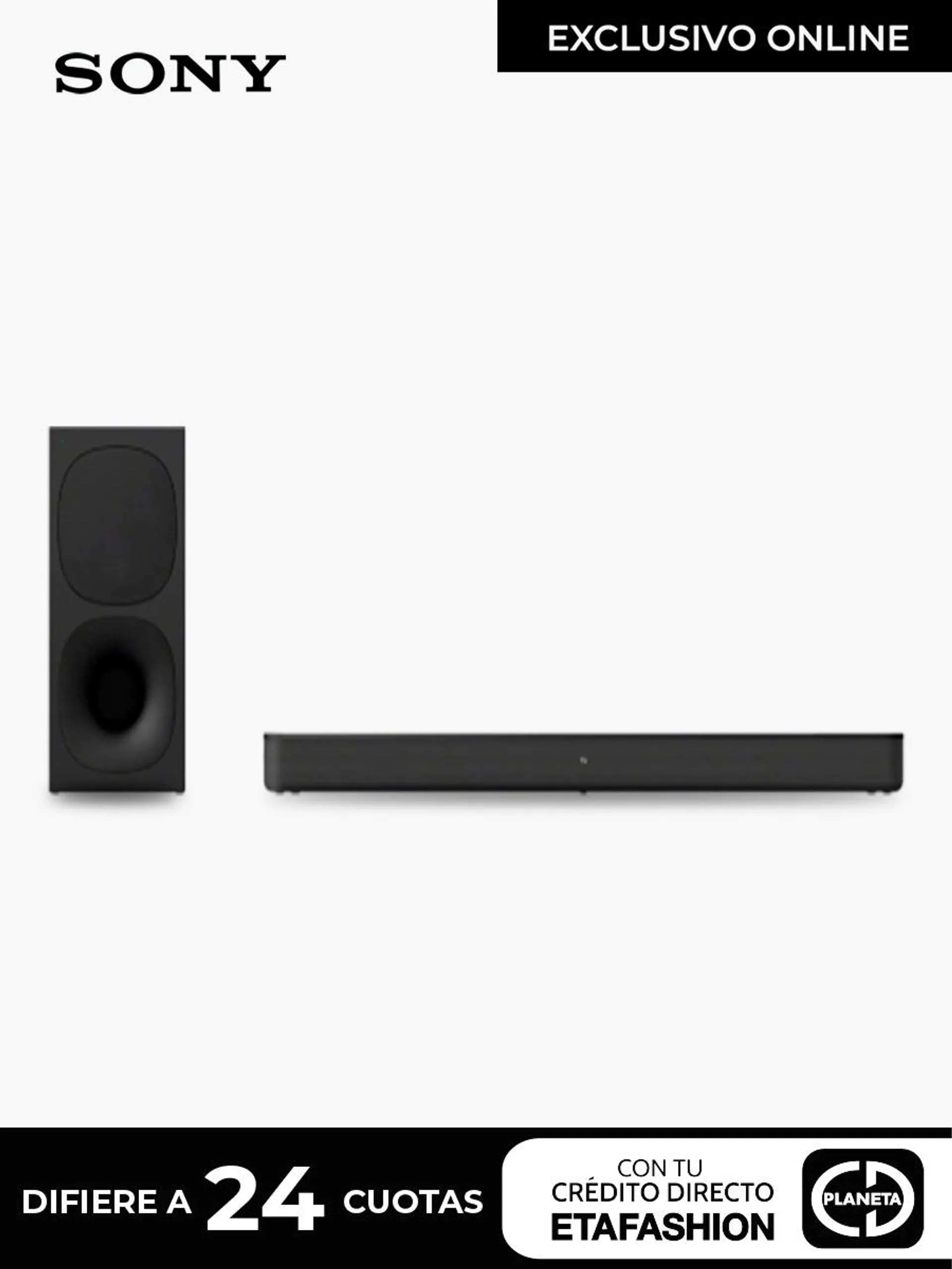 Barra de sonido de 2.1 canales con potente subwoofer inalámbrico | HT-S400