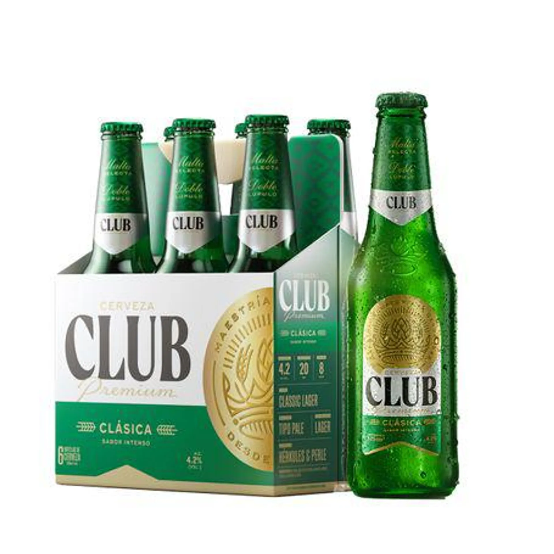 Six Pack Cerveza Club Premium Botella 330ml