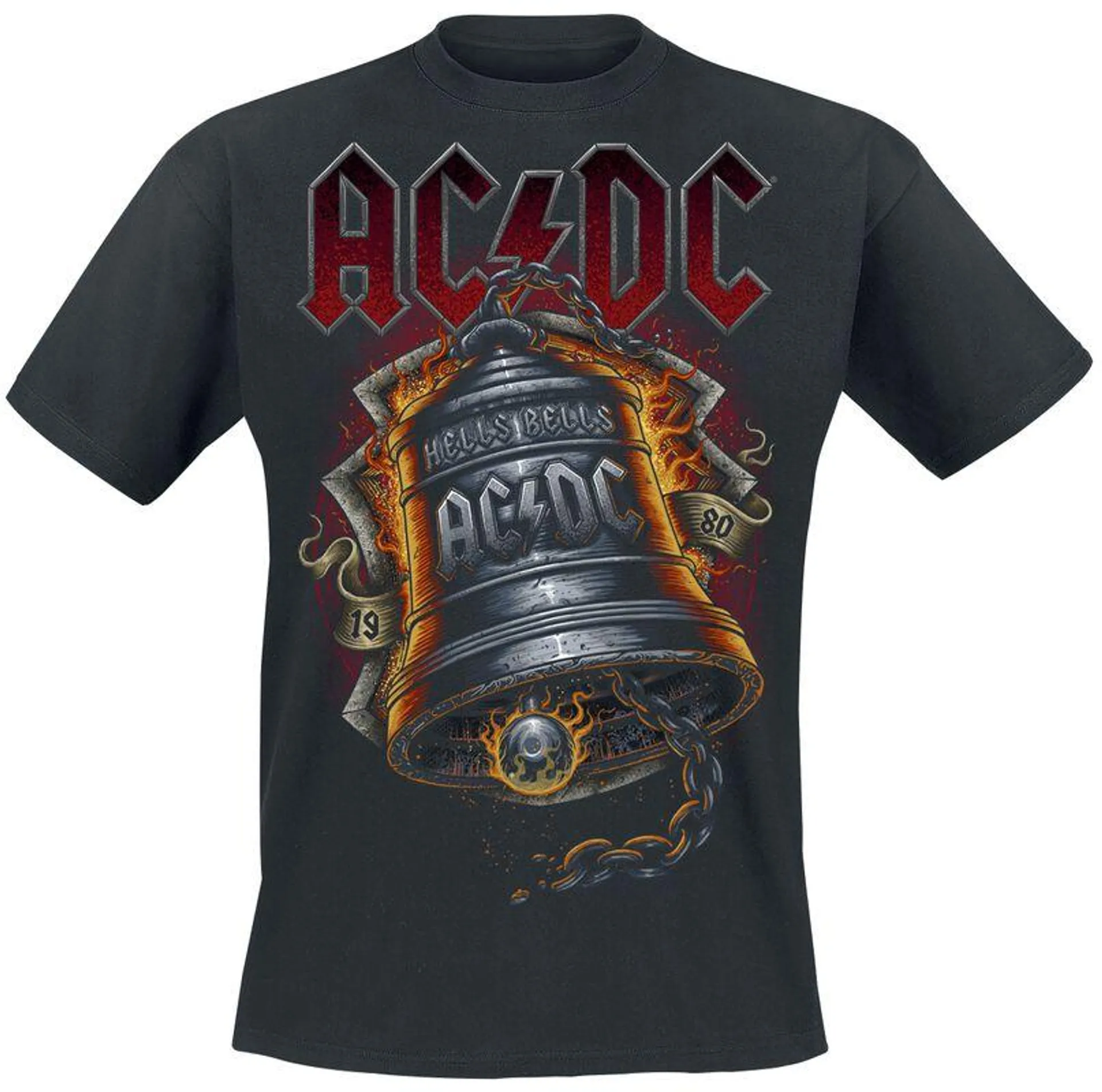 "Hells Bells Flames" Camiseta Negro de AC/DC