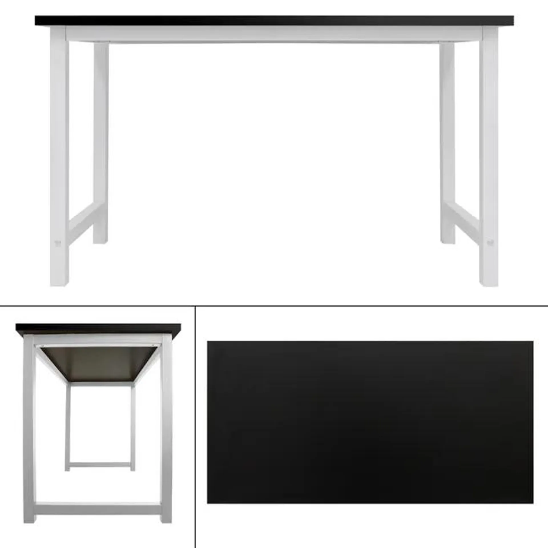 ML-DESIGN Escritorio de Ordenador Portátil 120x60x75 cm en Madera de Roble Negro con Estructura Metálica Estable Mesa de Comedor Trabajo Oficina Pupit