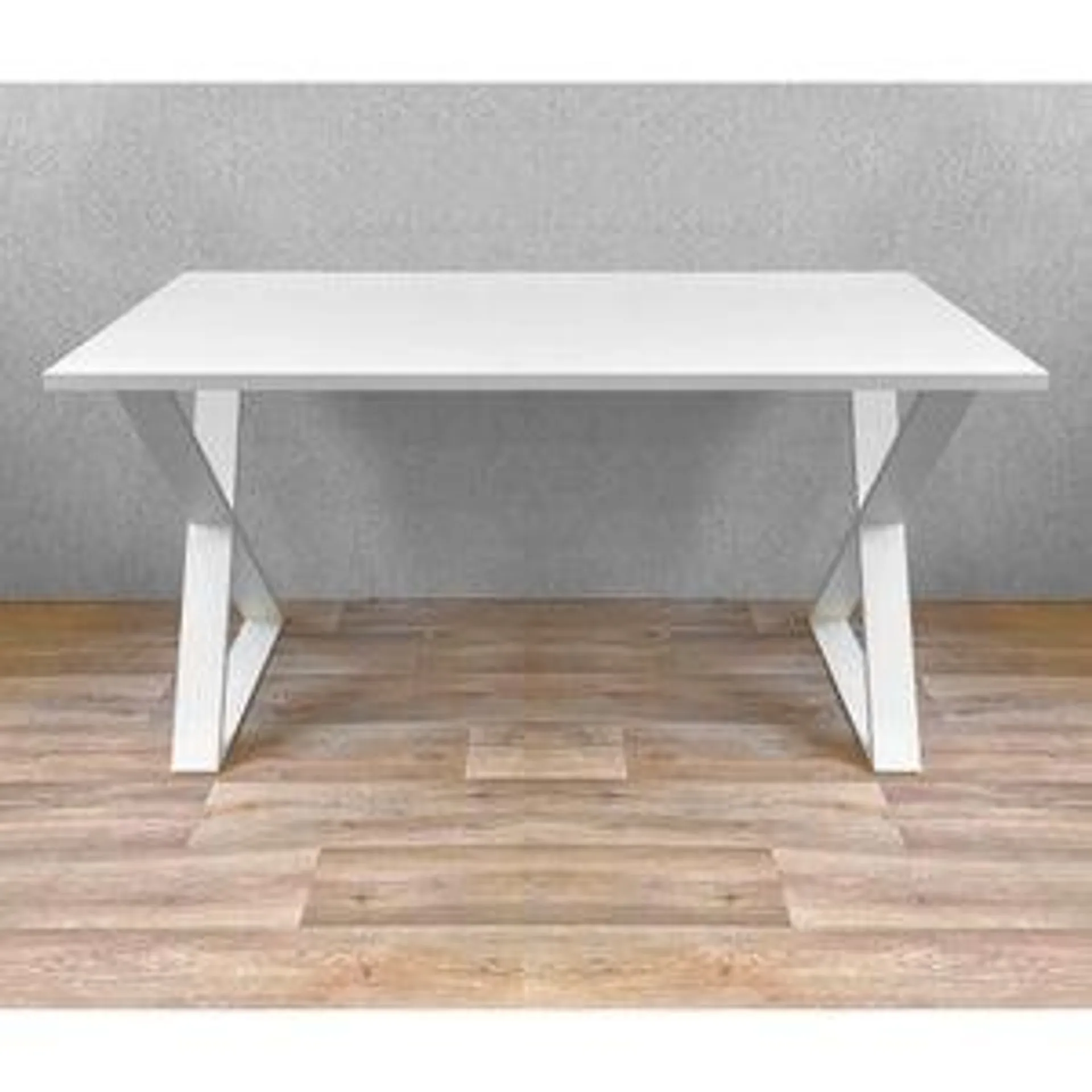 Mesa de escritorio, tapa aglomerado blanco y patas blanco. LxAnxAl:140x68x73,5cm