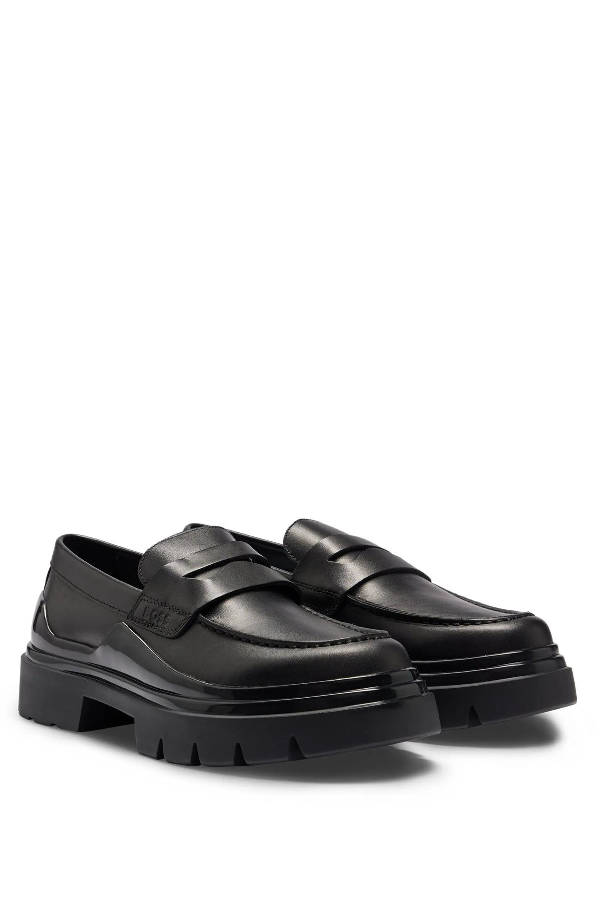 Mocasines de piel con suelas gruesas de goma y plantillas extraíbles