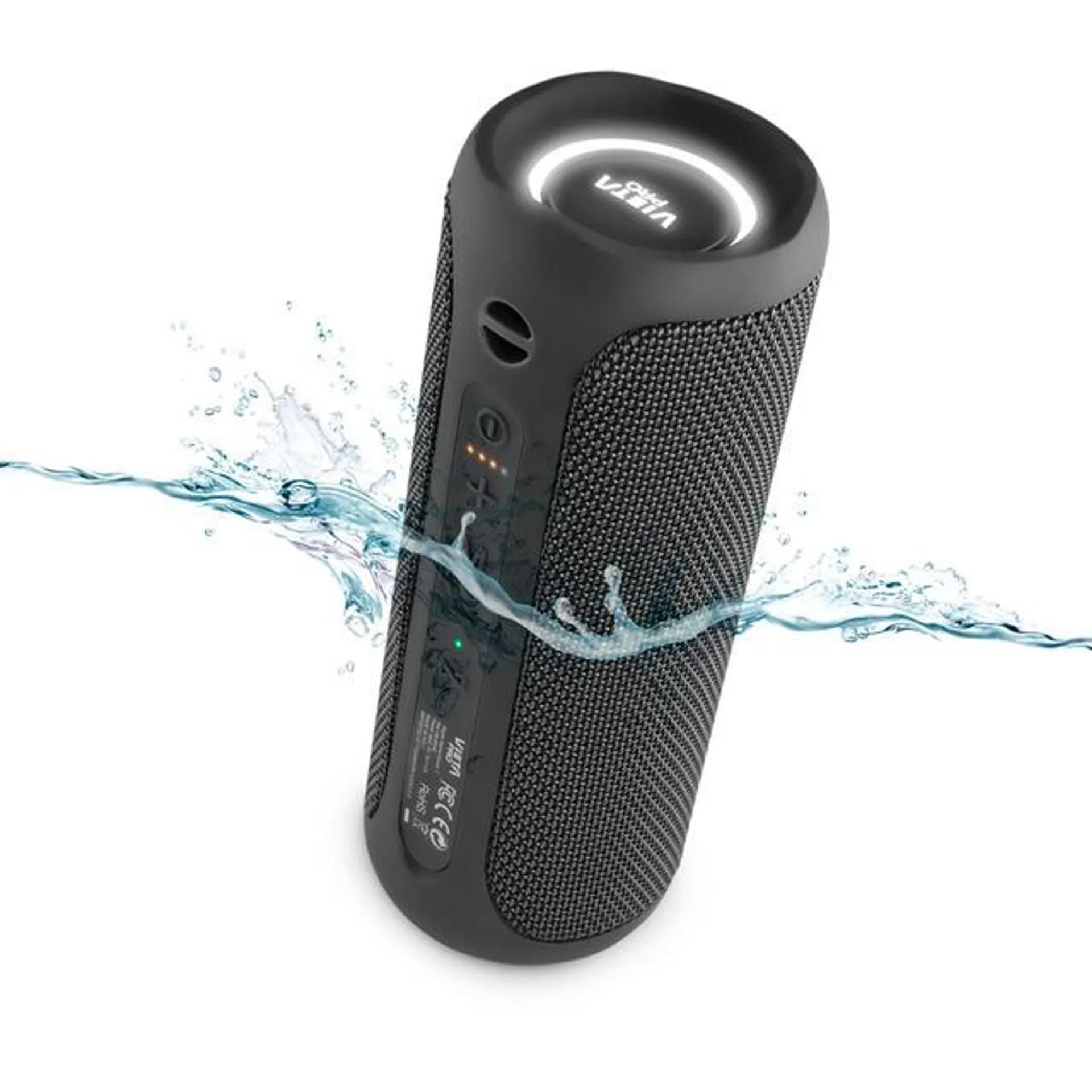 Altavoz Goody 2 de Vieta Pro con Bluetooth 5.0, Resistente al agua IPX7, TWS, USB Tipo-C, Radio FM, negro