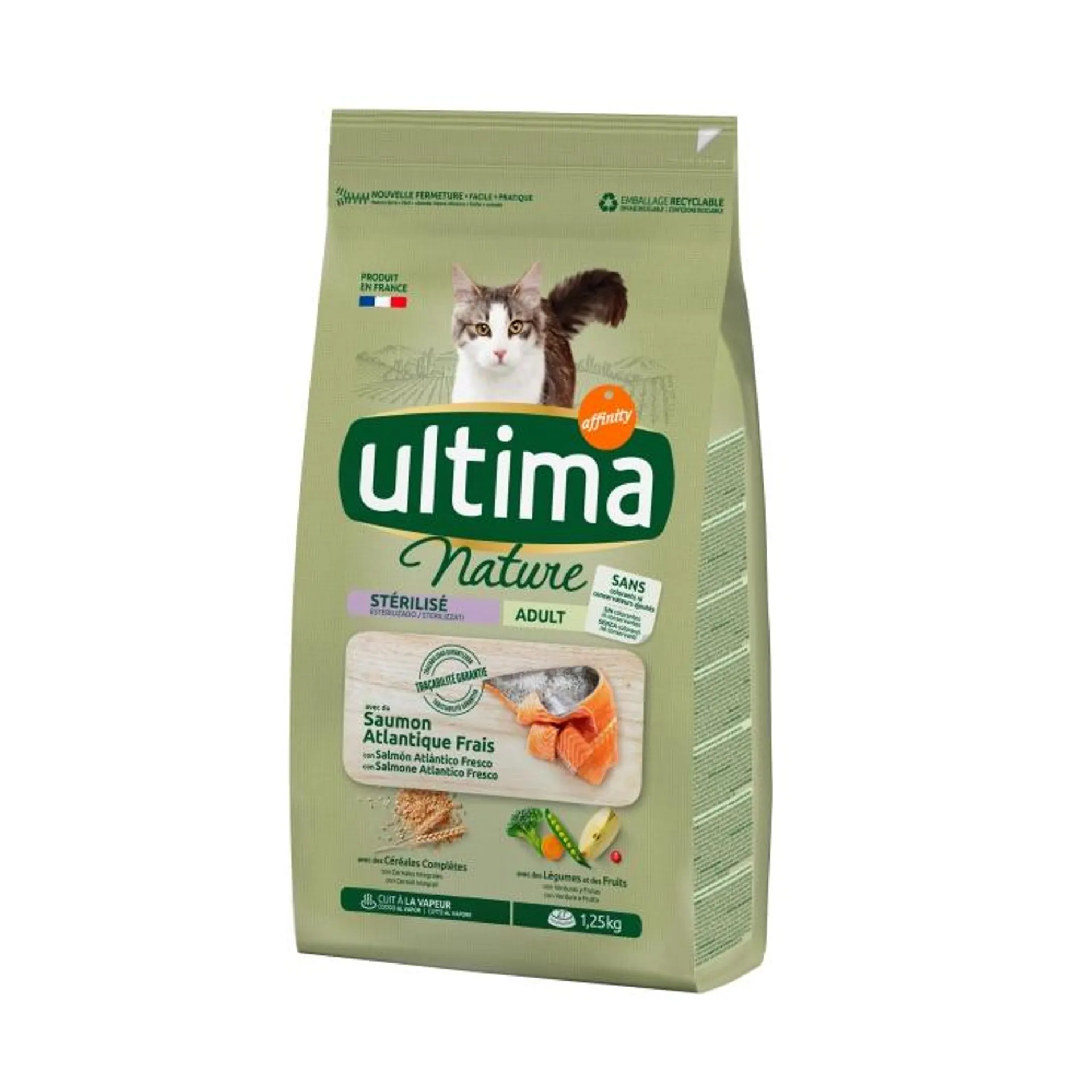 comida gato nature esterilizad.salmón, 1.25kg