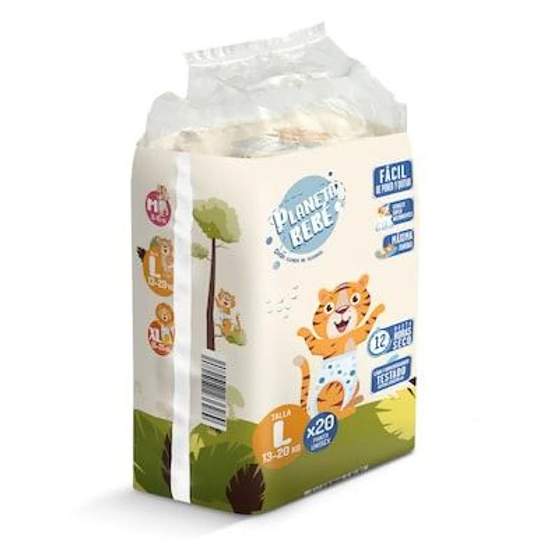 Pañales 13-20 kg talla L Planeta Bebé de Dia bolsa 20 unidades