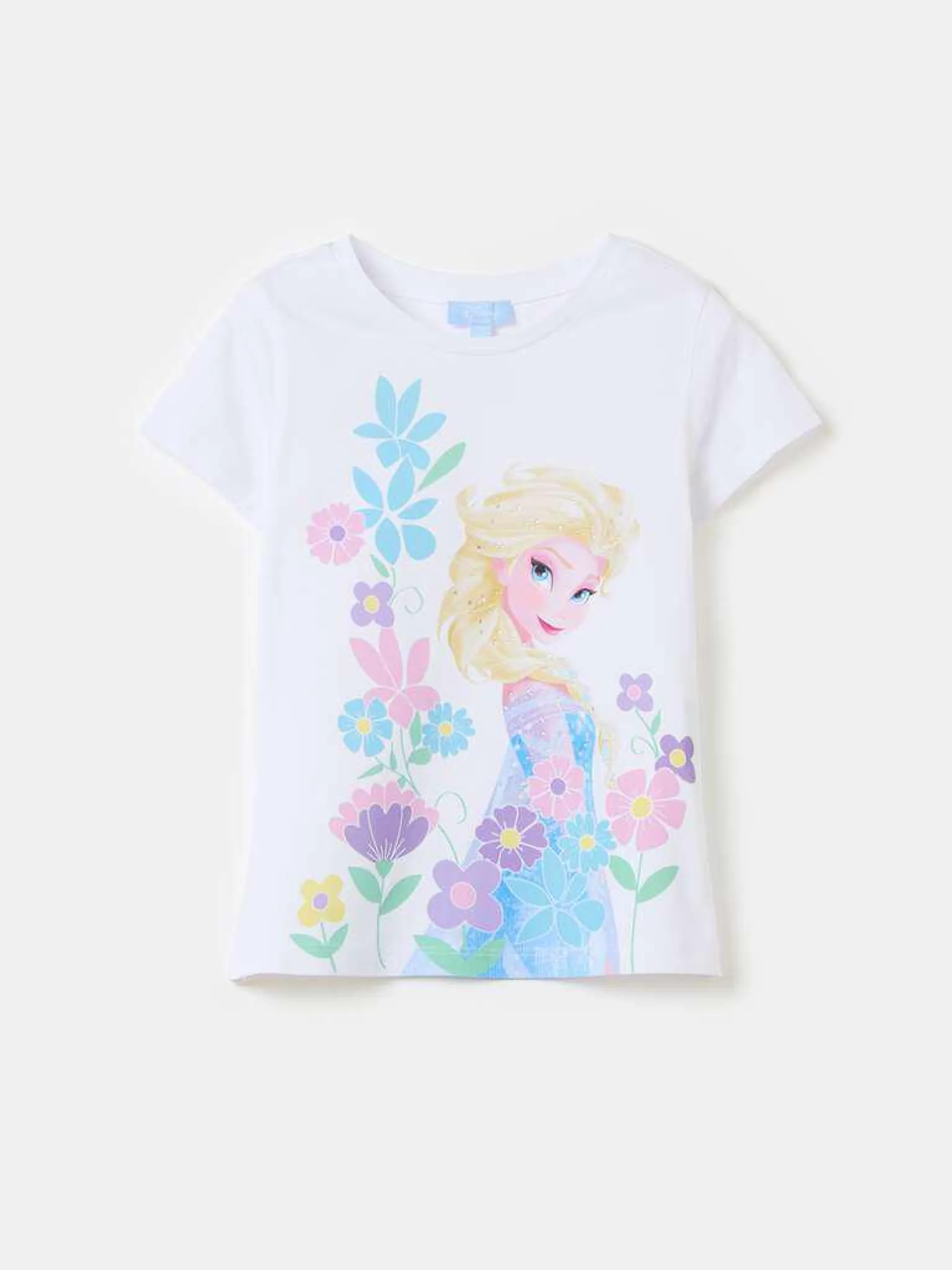 Camiseta con estampado Elsa y strass Blanco óptico