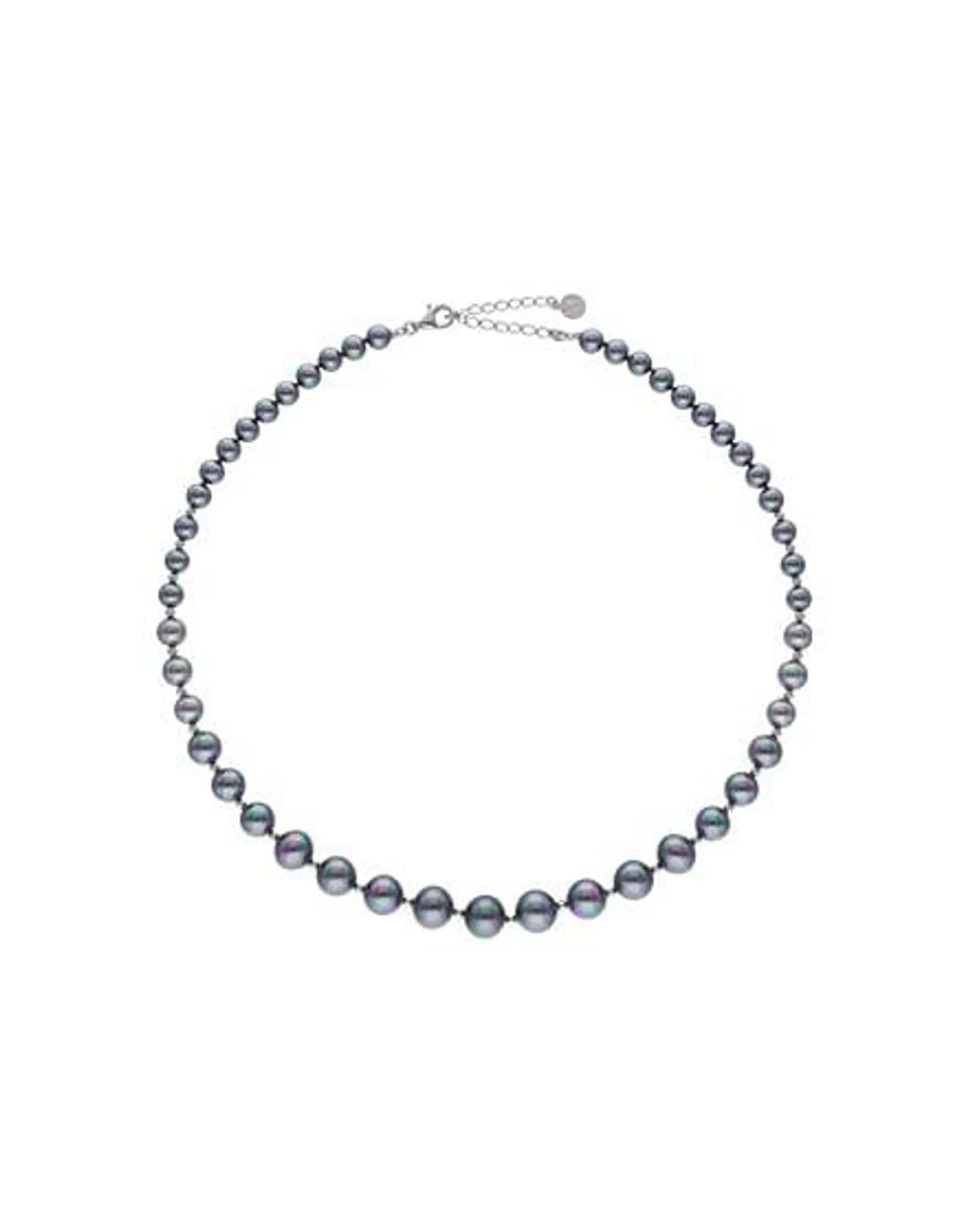 Collar Lyra plata con perlas grises 6/10mm 43cm