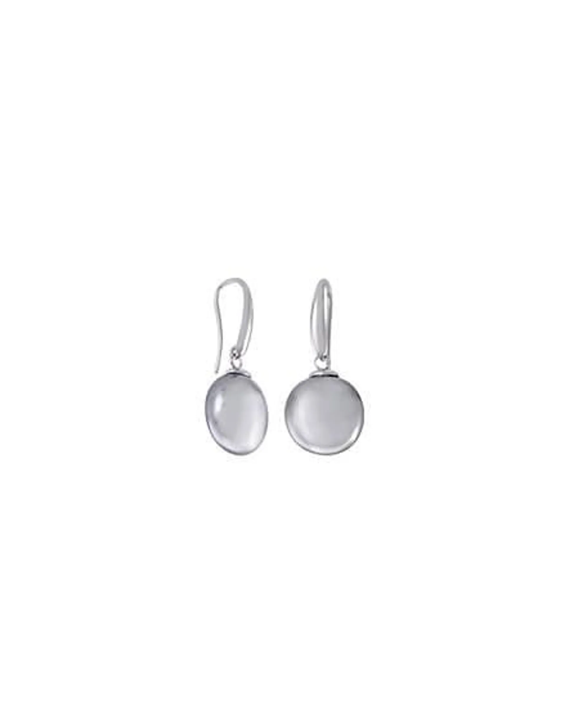 Pendientes Lyra plata con perla oval gris 12mm