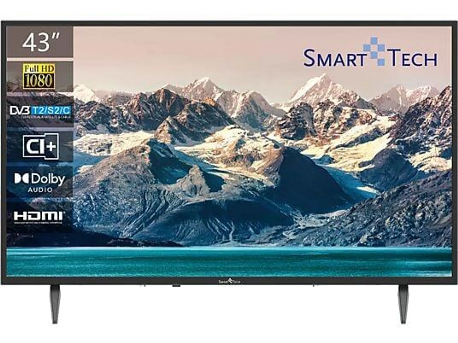 TV LED 43" - SMART TECH 43FN10T2, Full-HD, DVB-T2 (H.265), Negro