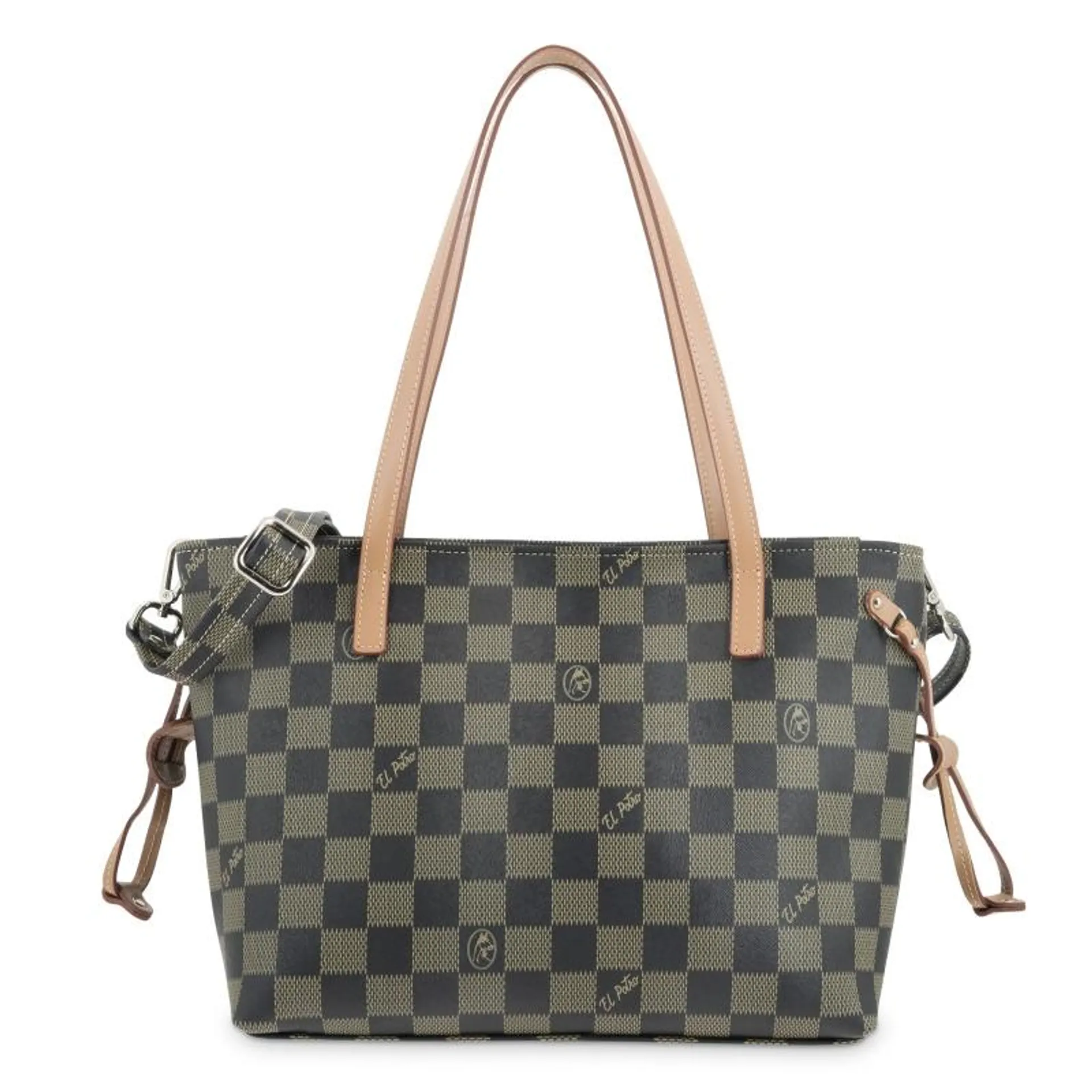 Bolso cesta pequeña chess negro-El Potro