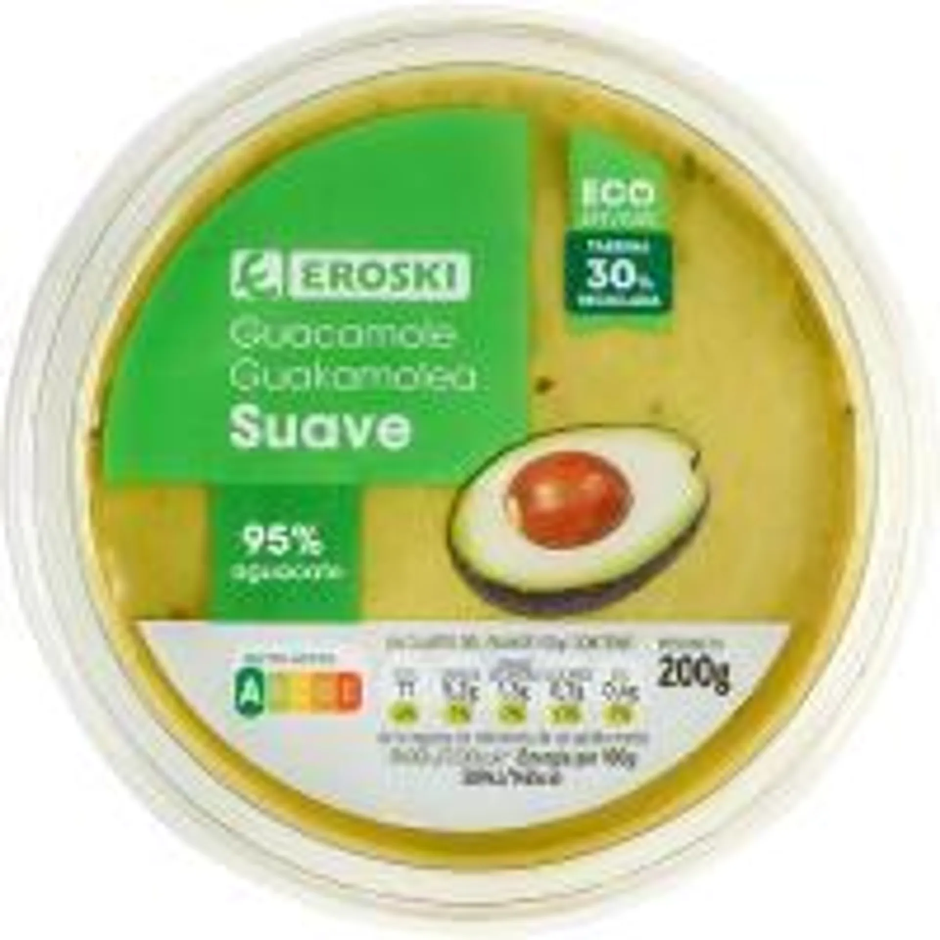 Guacamole suave EROSKI, tarrina 200 g