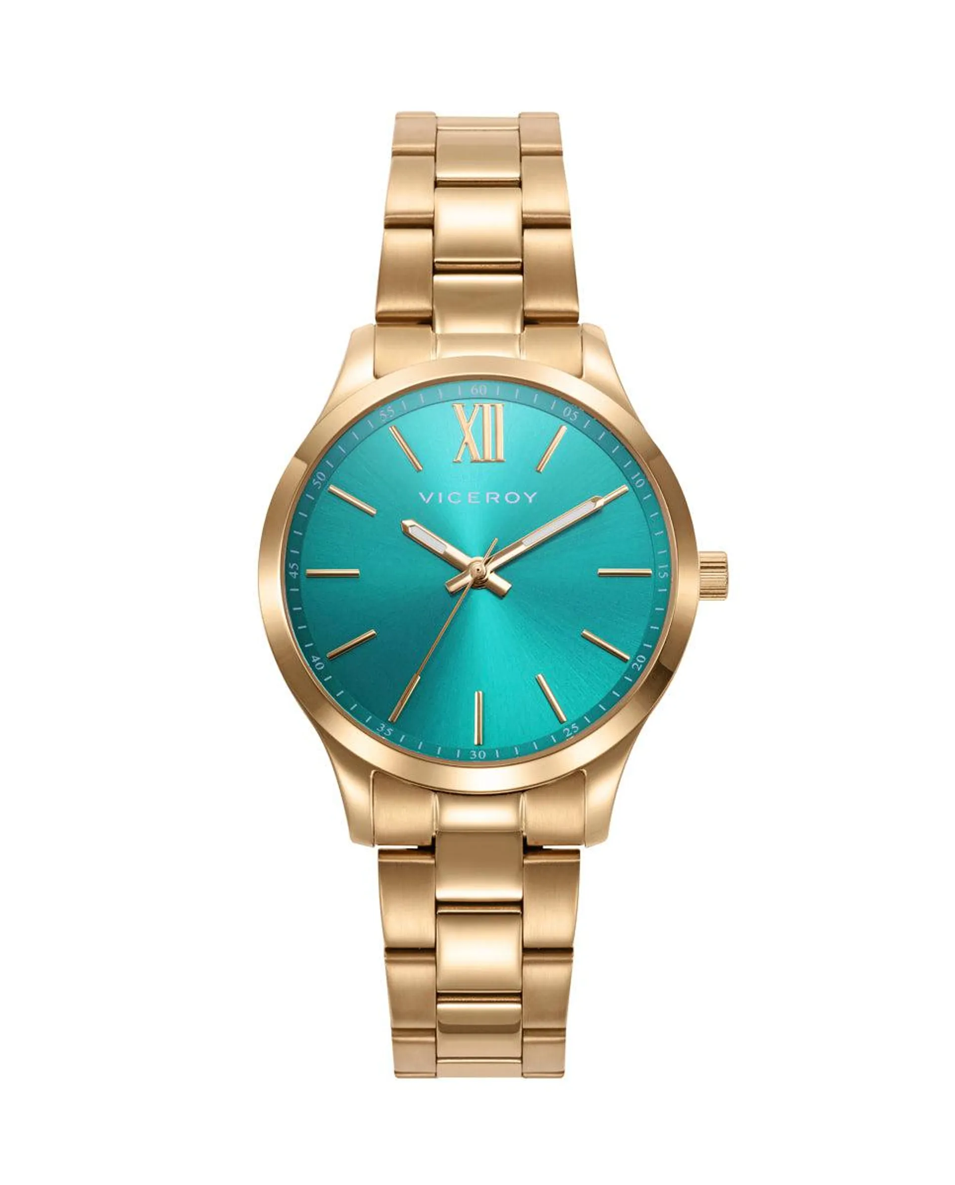 Reloj de mujer Grand con caja y brazalete de acero Ip dorado