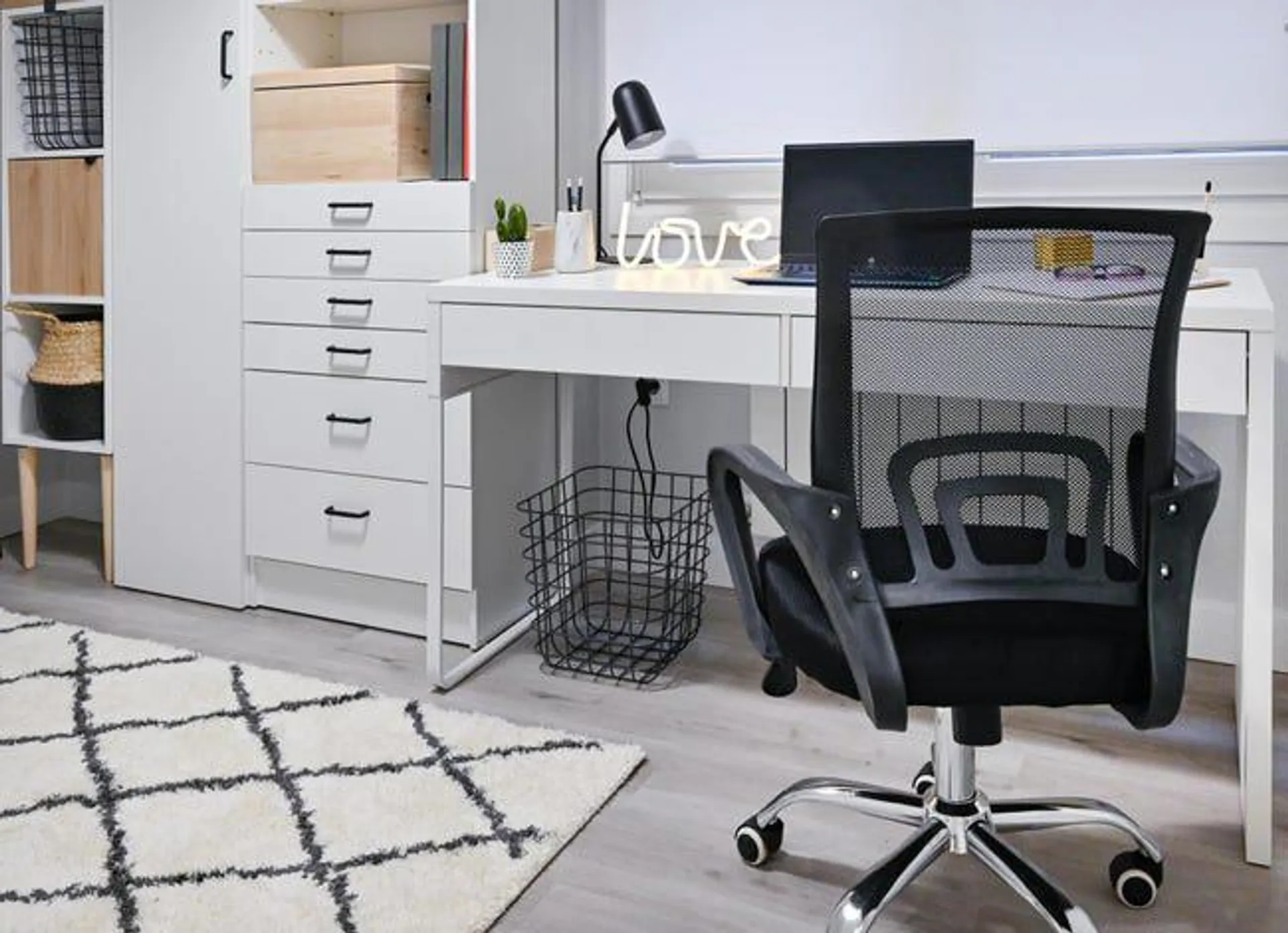 Mesa escritorio Touch blanco 138x50x75 cm