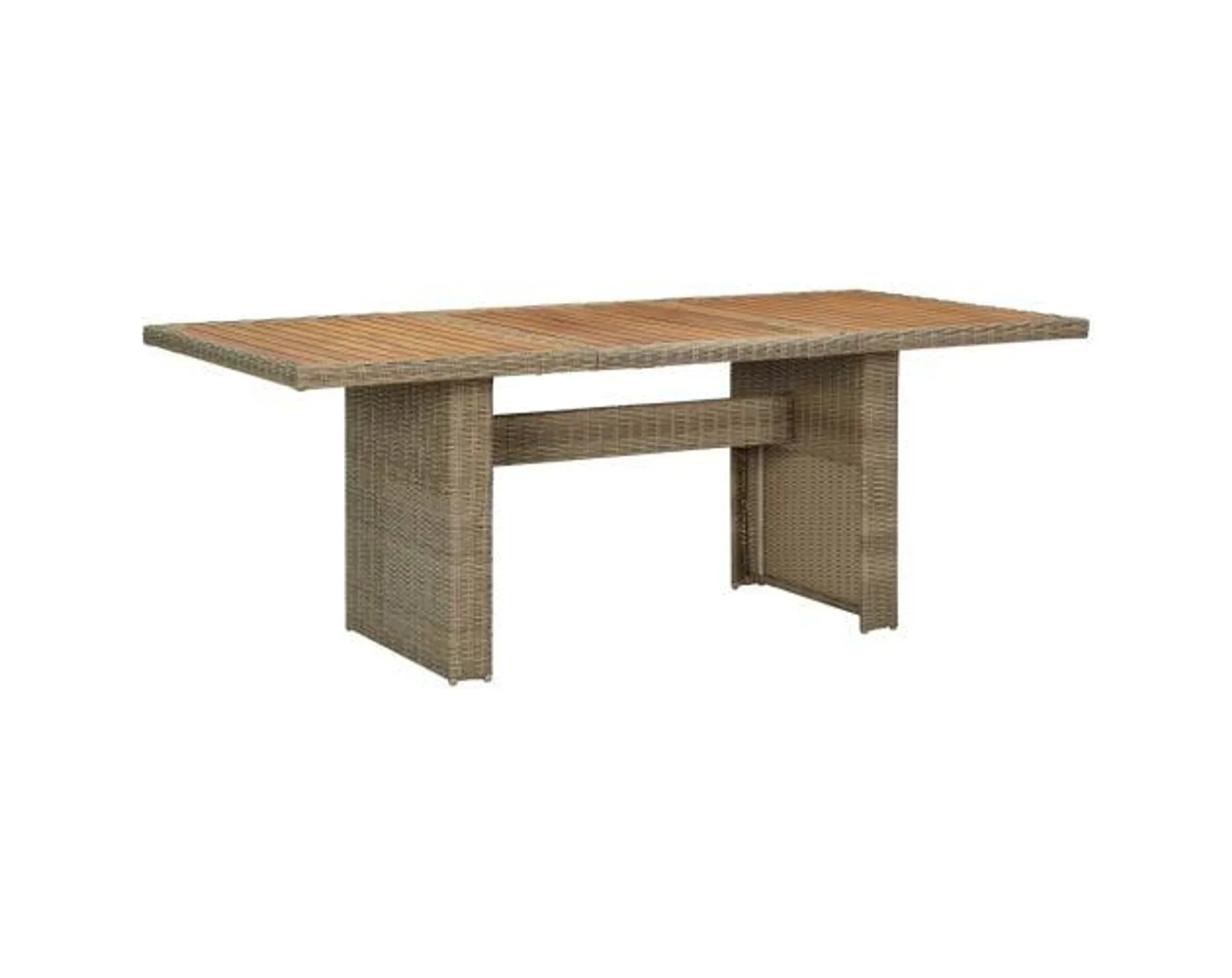 vidaXL mesa de comedor de jardín ratán sintético marrón 200x100x74 cm