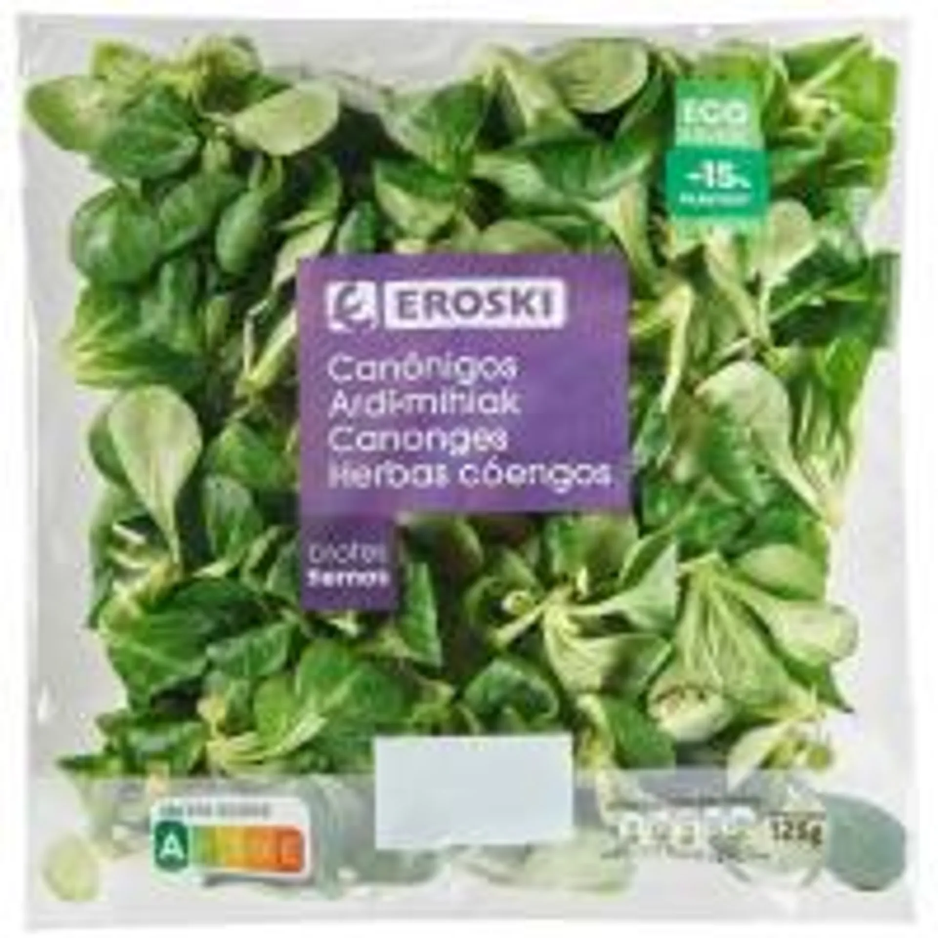 Canónigos EROSKI, bolsa 125 g