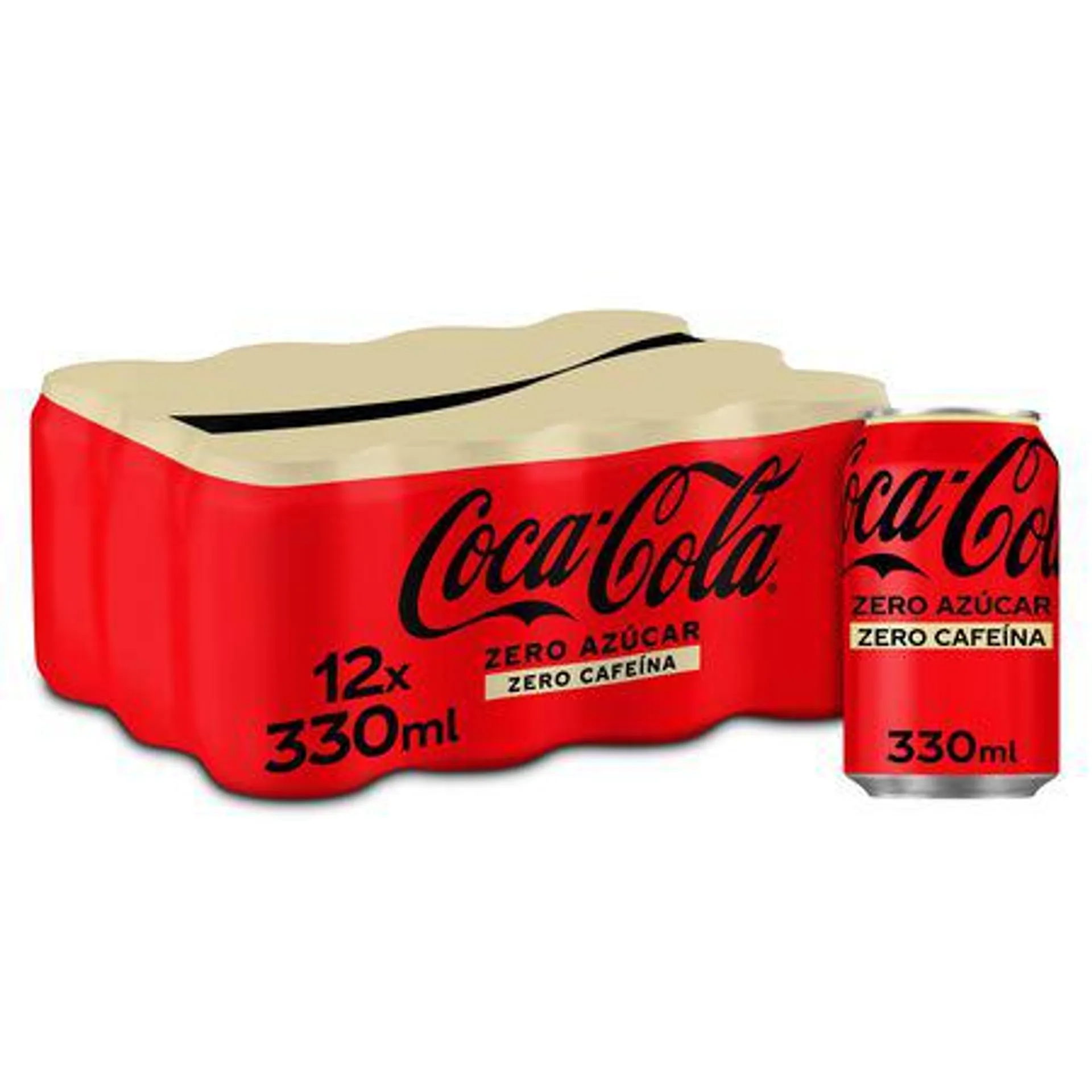 Refresco cola Coca-Cola 33cl pack 12 zero zero sin cafeína