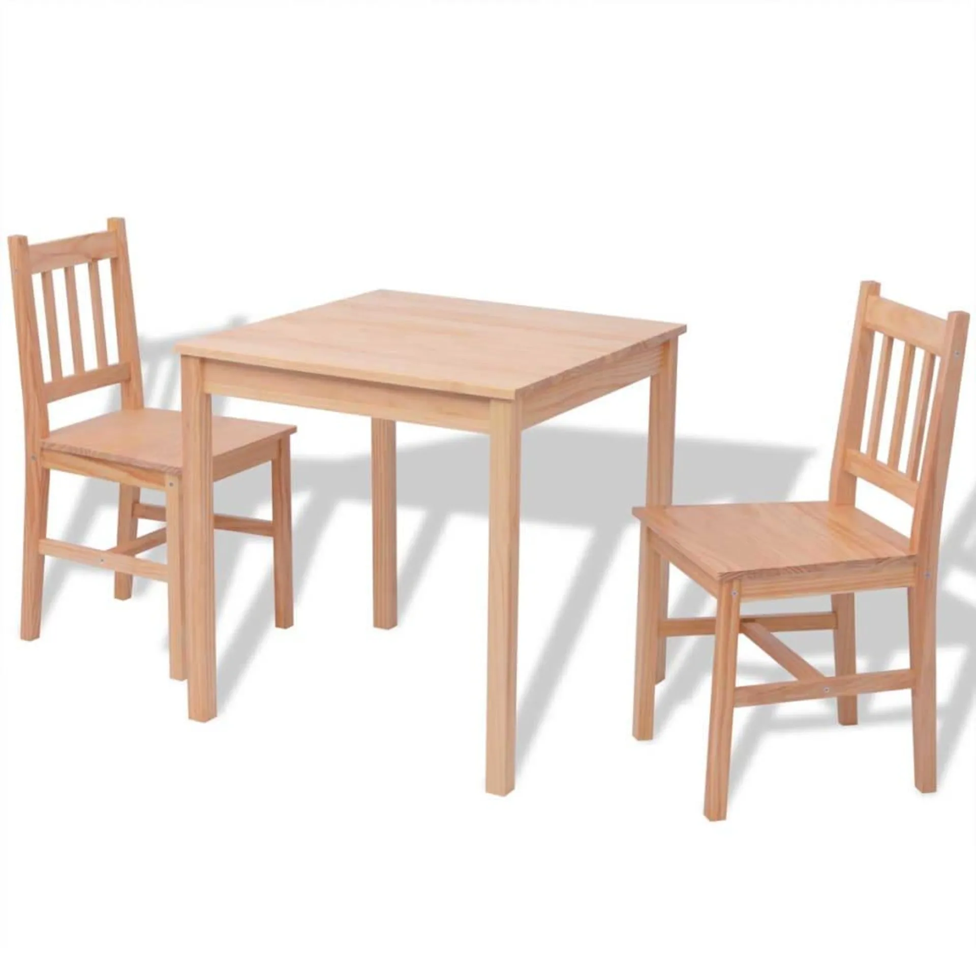 Conjunto de comedor Soho 2 sillas + mesa madera de pino natural