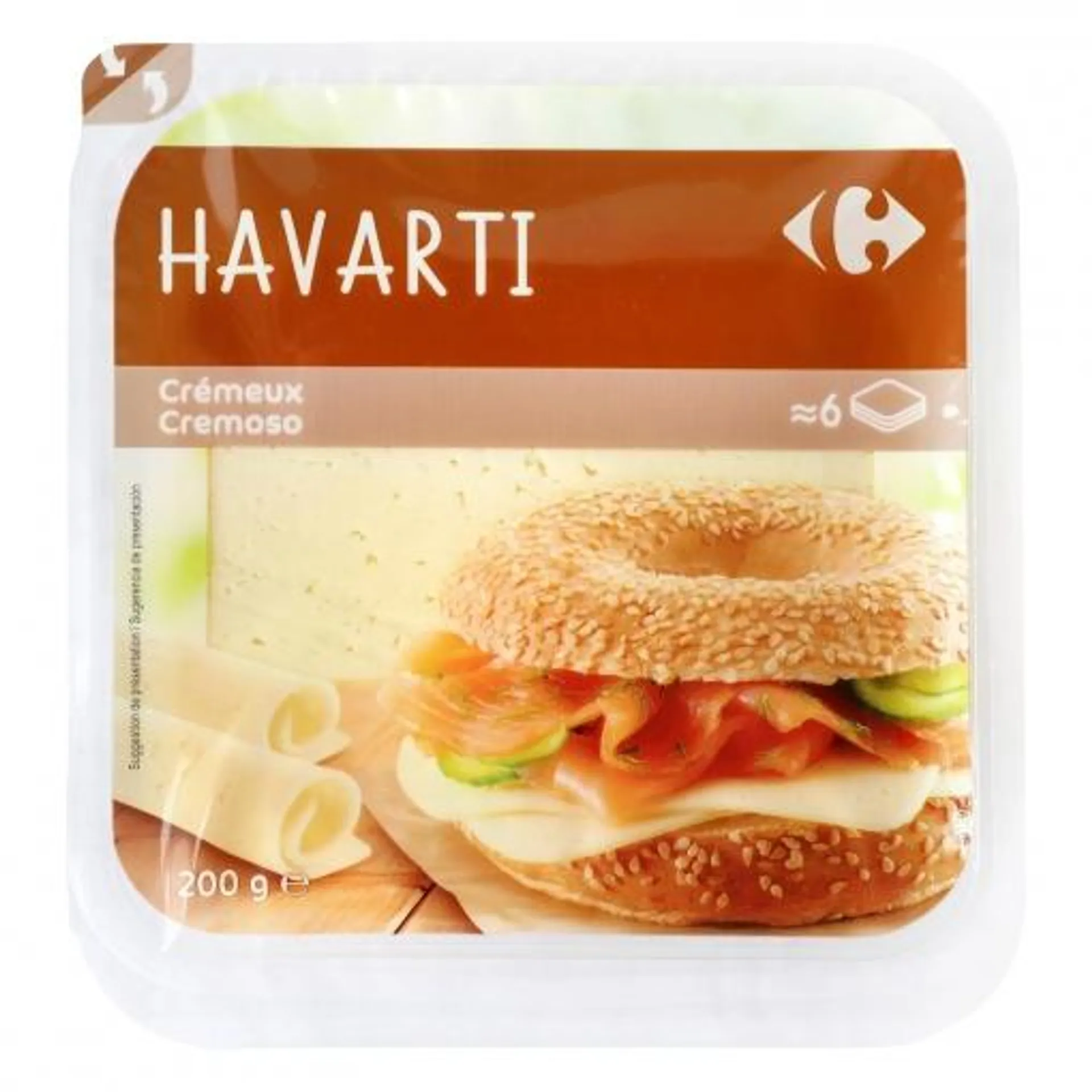 Queso havarti en lonchas Carrefour 200 g.