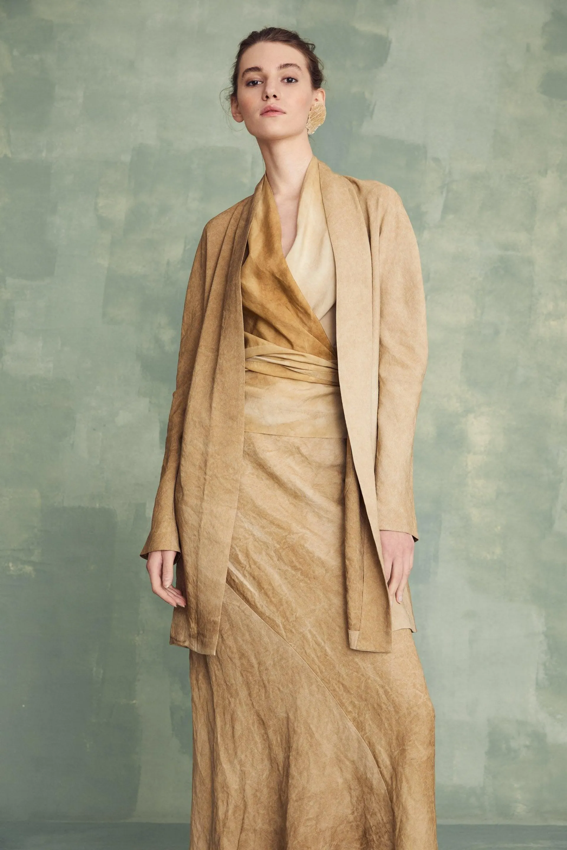 Fan, desert maltinto linen skirt