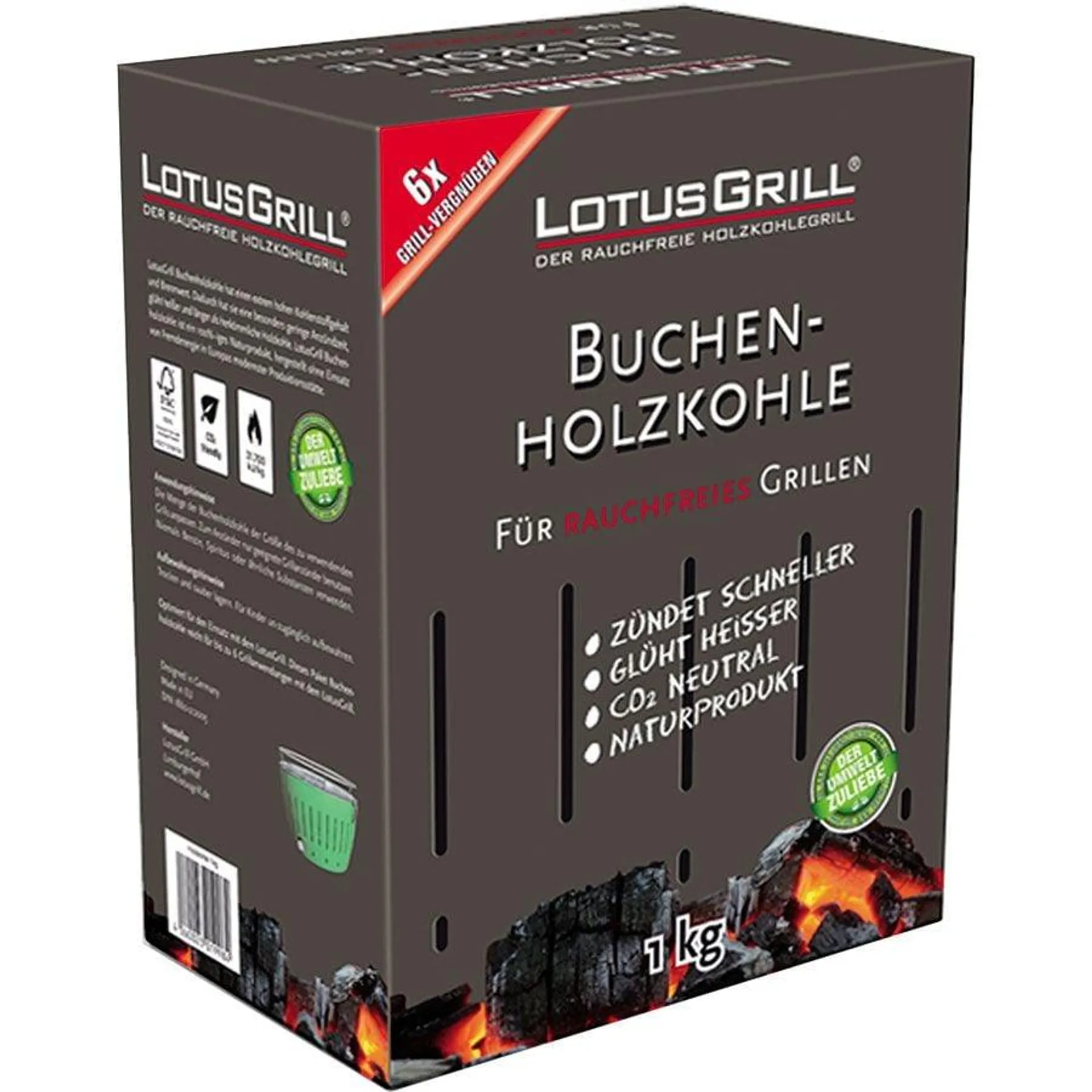 Carbón para barbacoa 1kg Lotusgrill